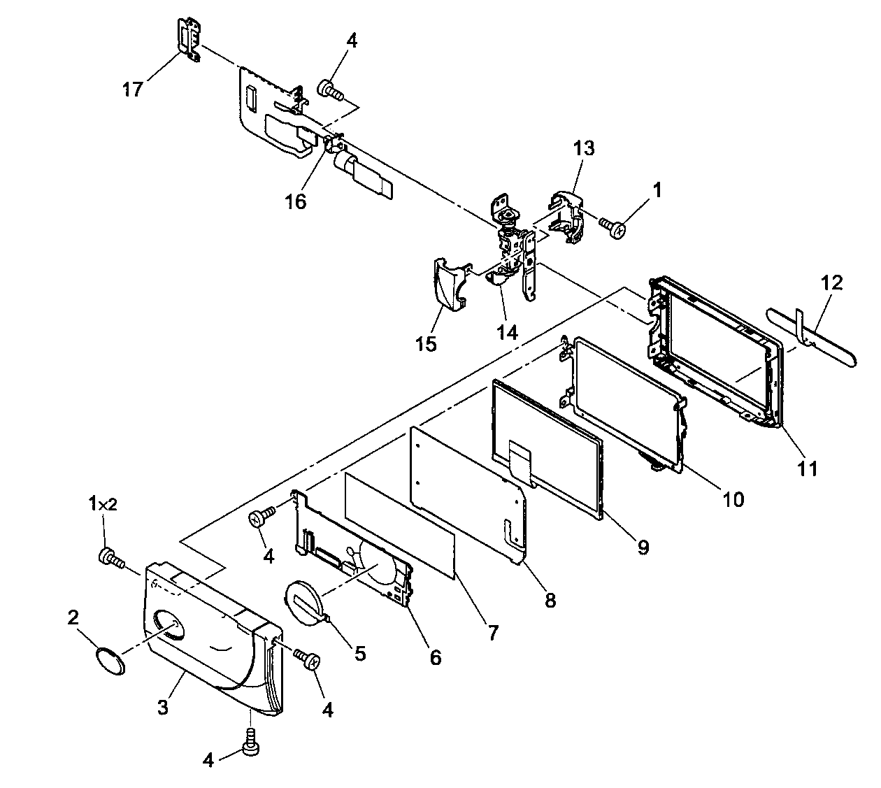 Canon DC230A lcd unit diagram
