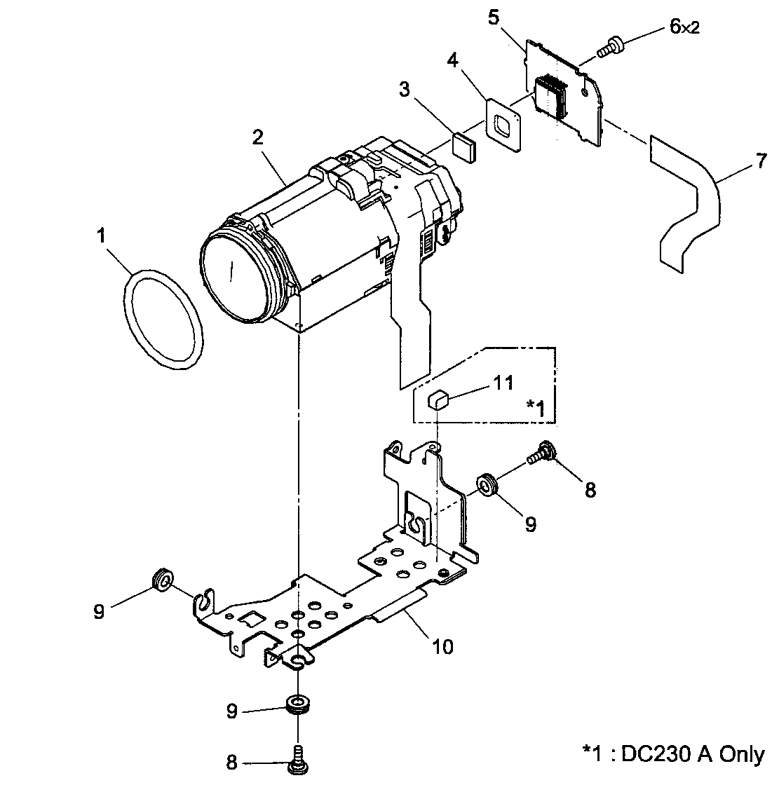 Canon DC230A camera unit diagram