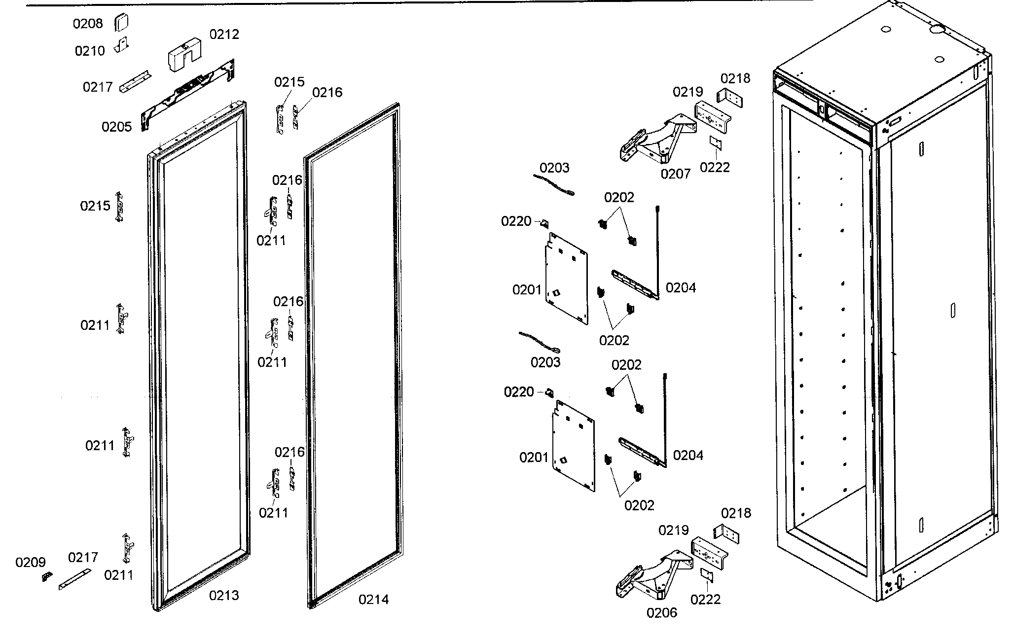 Thermador T24IW50NSP-07 door assy diagram