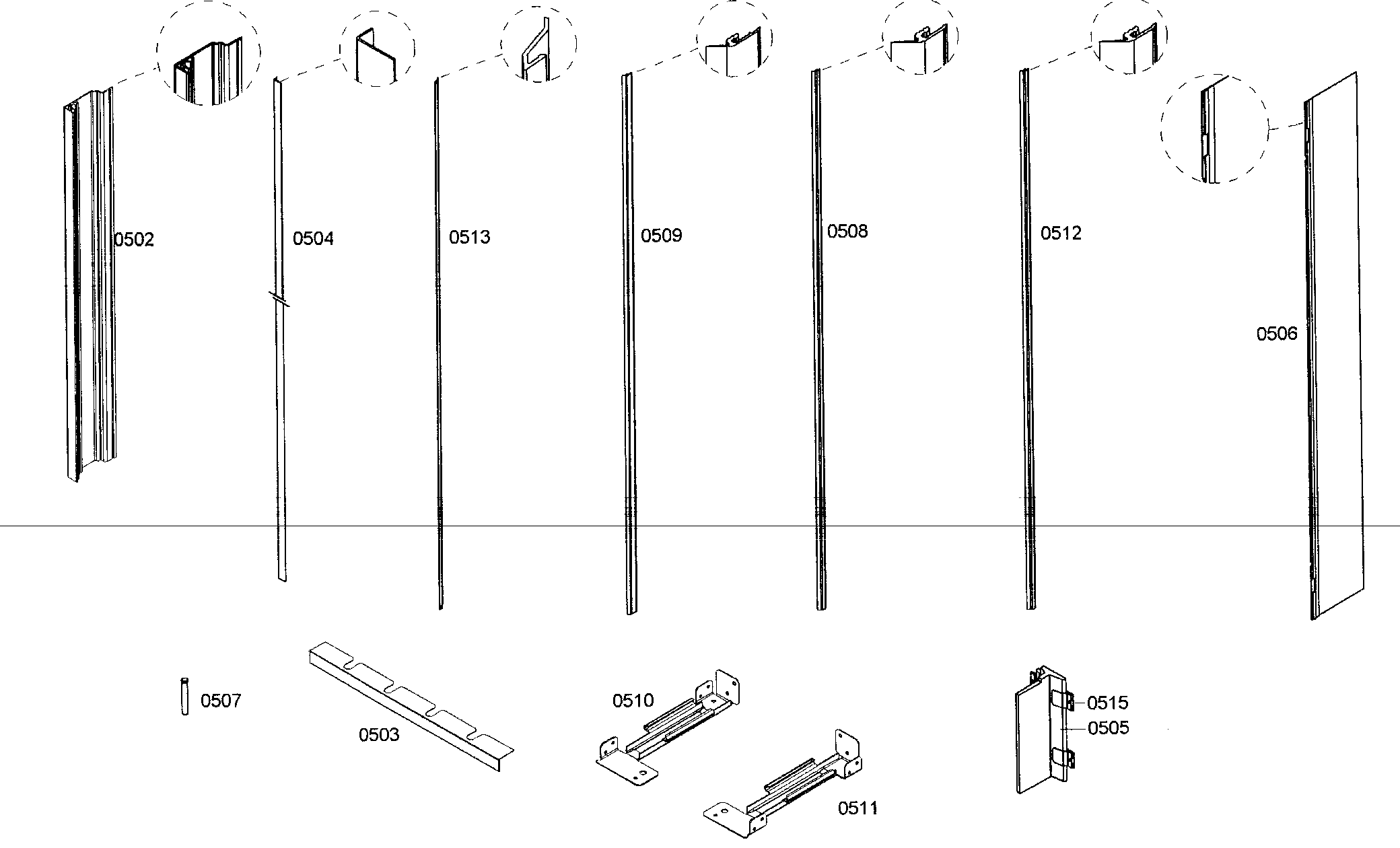 Thermador T24IW50NSP-07 trim assy diagram