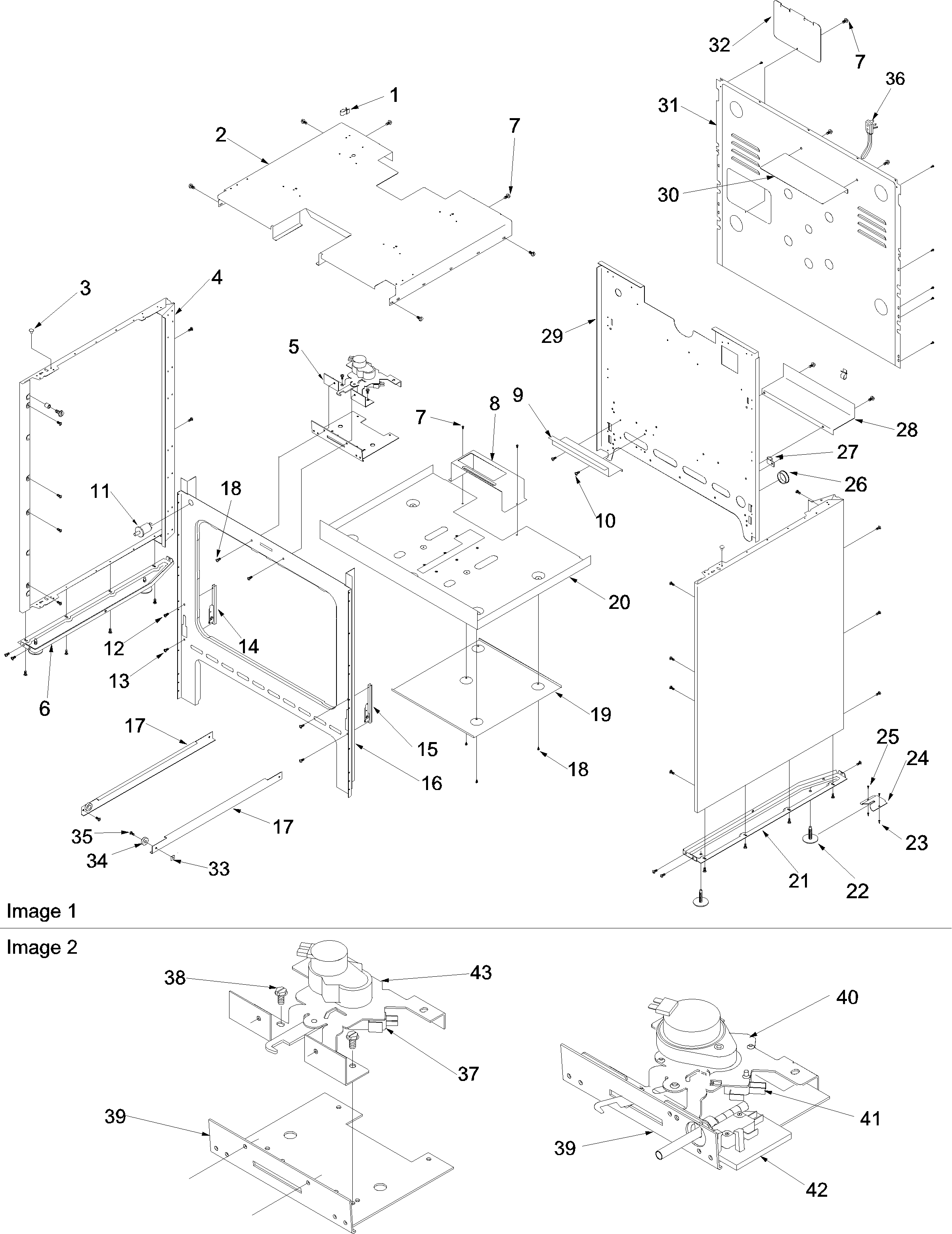 Amana OEMA1-ARG7800E cabinet diagram