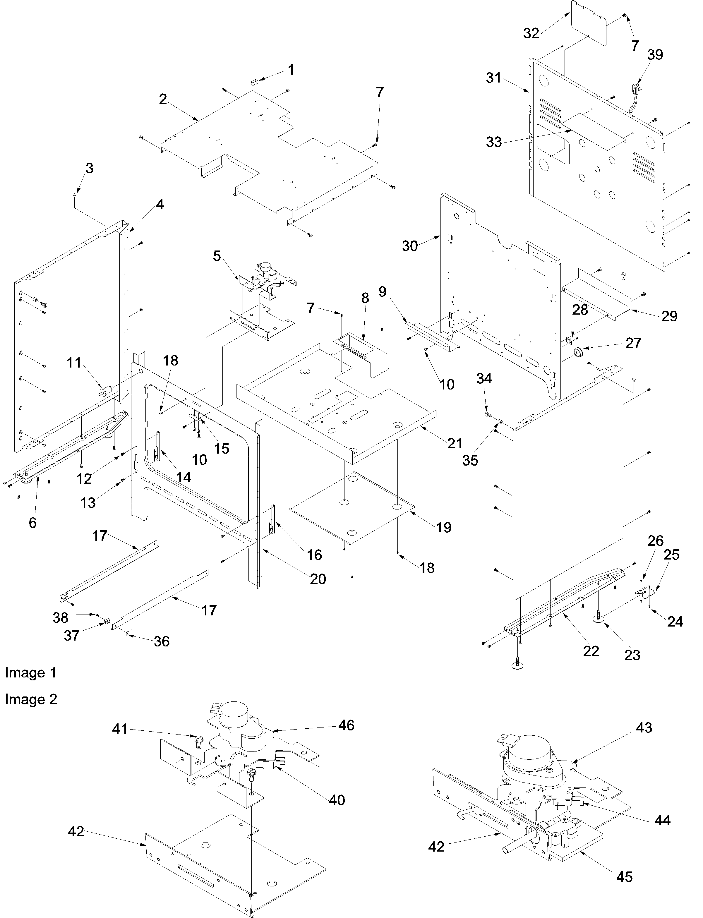 Amana OEMA1-ARG7600L cabinet diagram