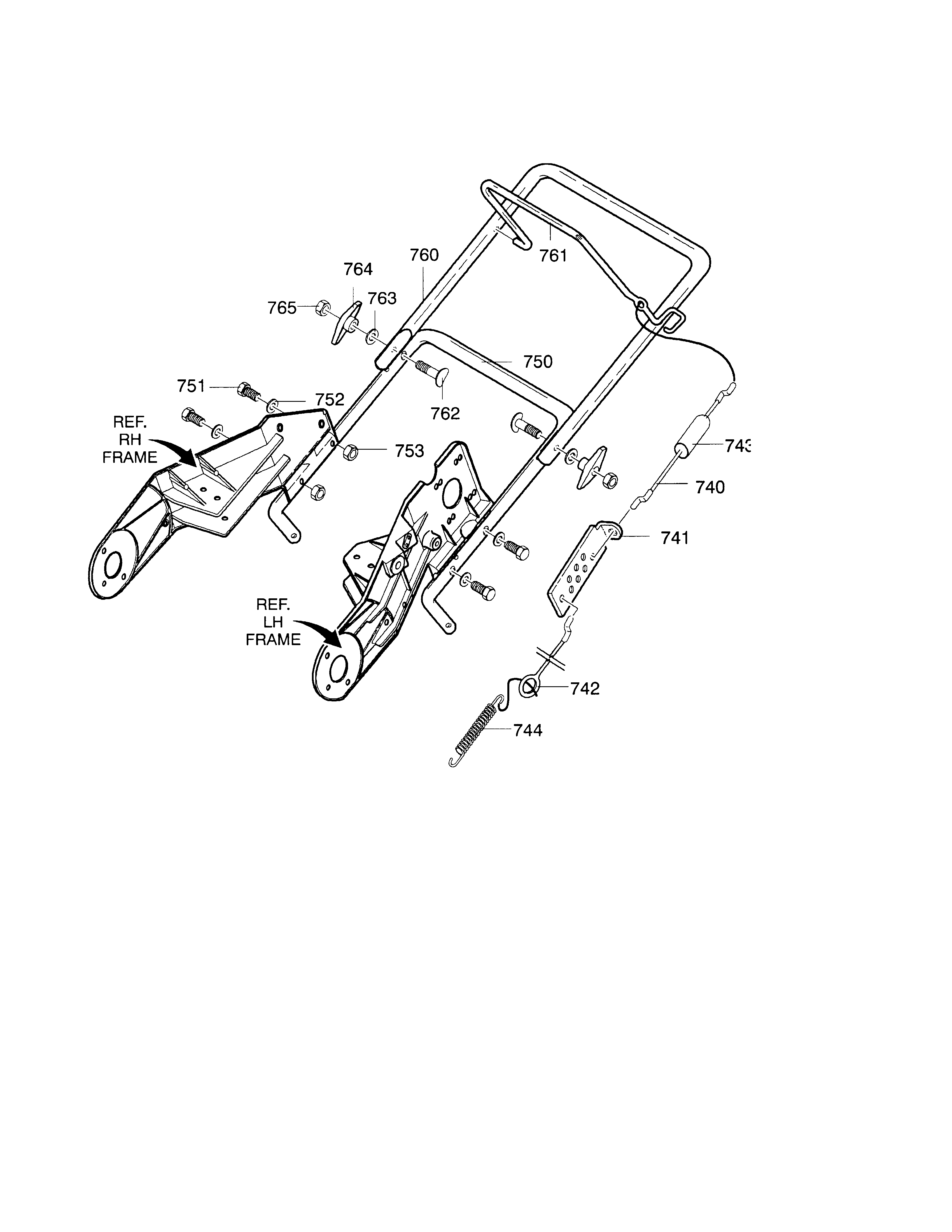 Craftsman 536885213 21`` 5hp handle diagram