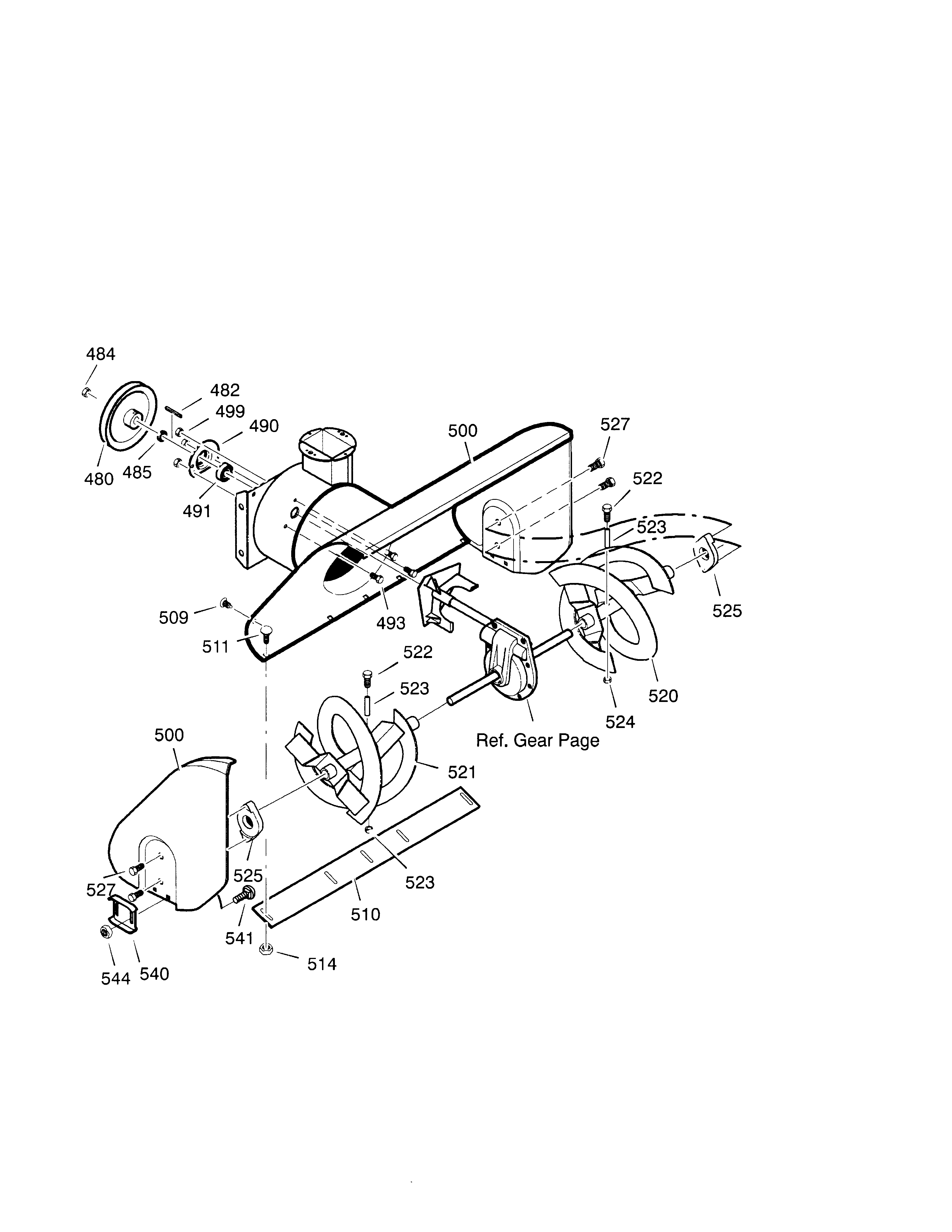 Craftsman 536887750 26`` 7.75hp auger housing diagram