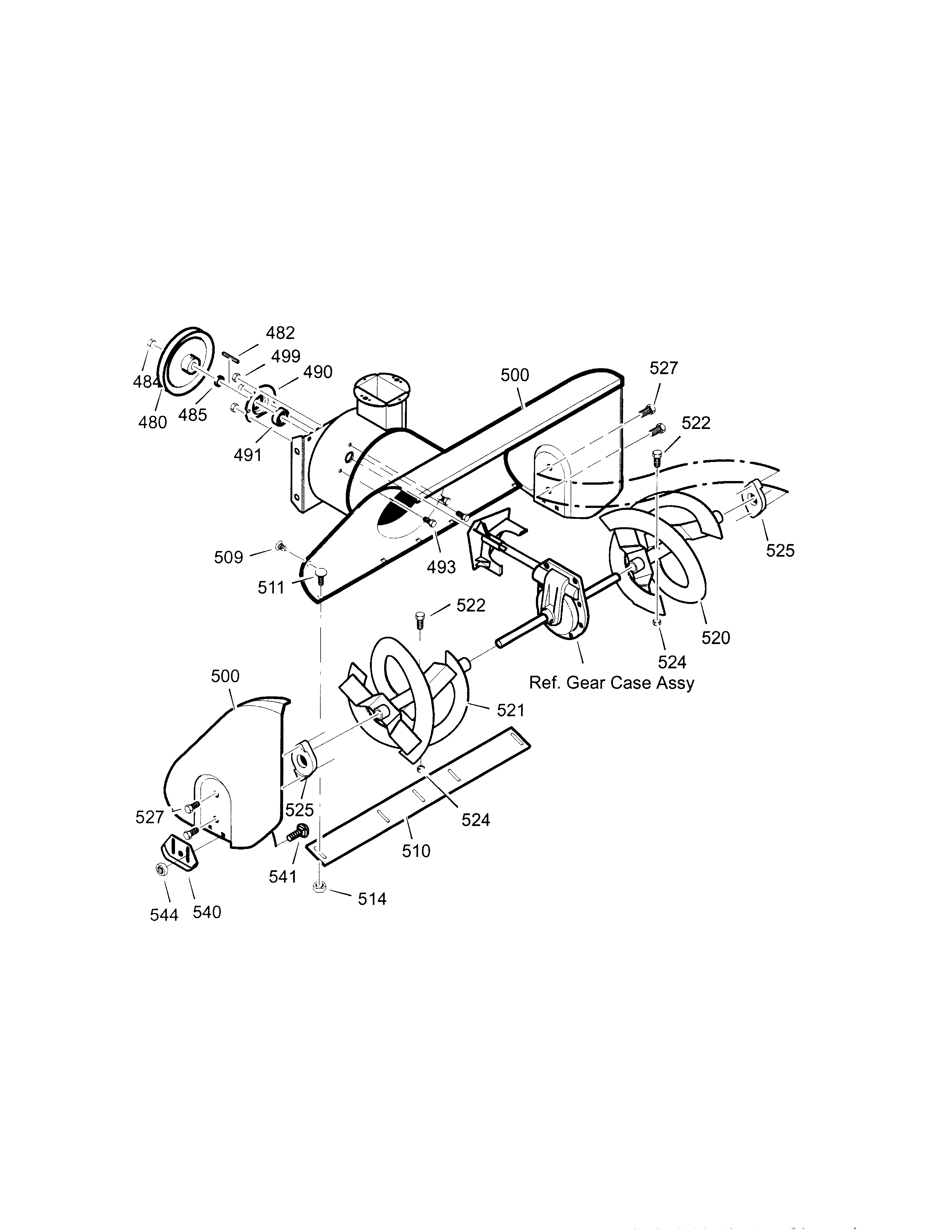 Craftsman 536889250 auger housing diagram