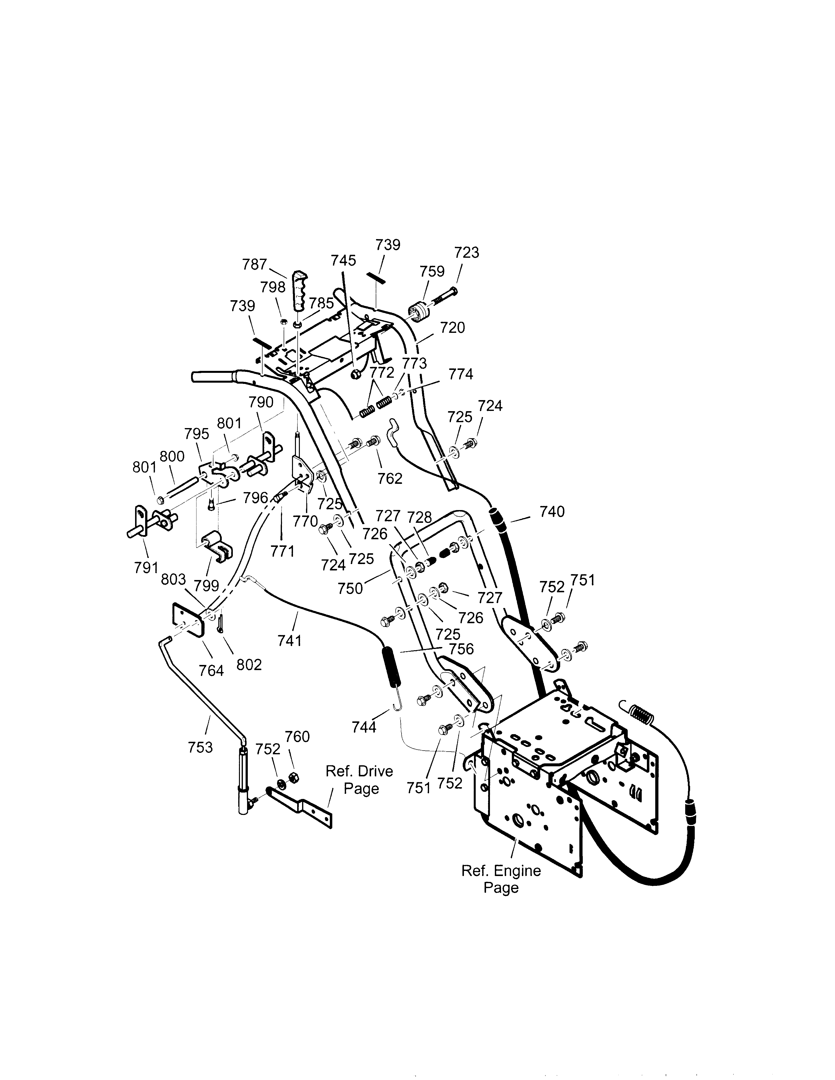 Craftsman 536889250 handle assembly diagram