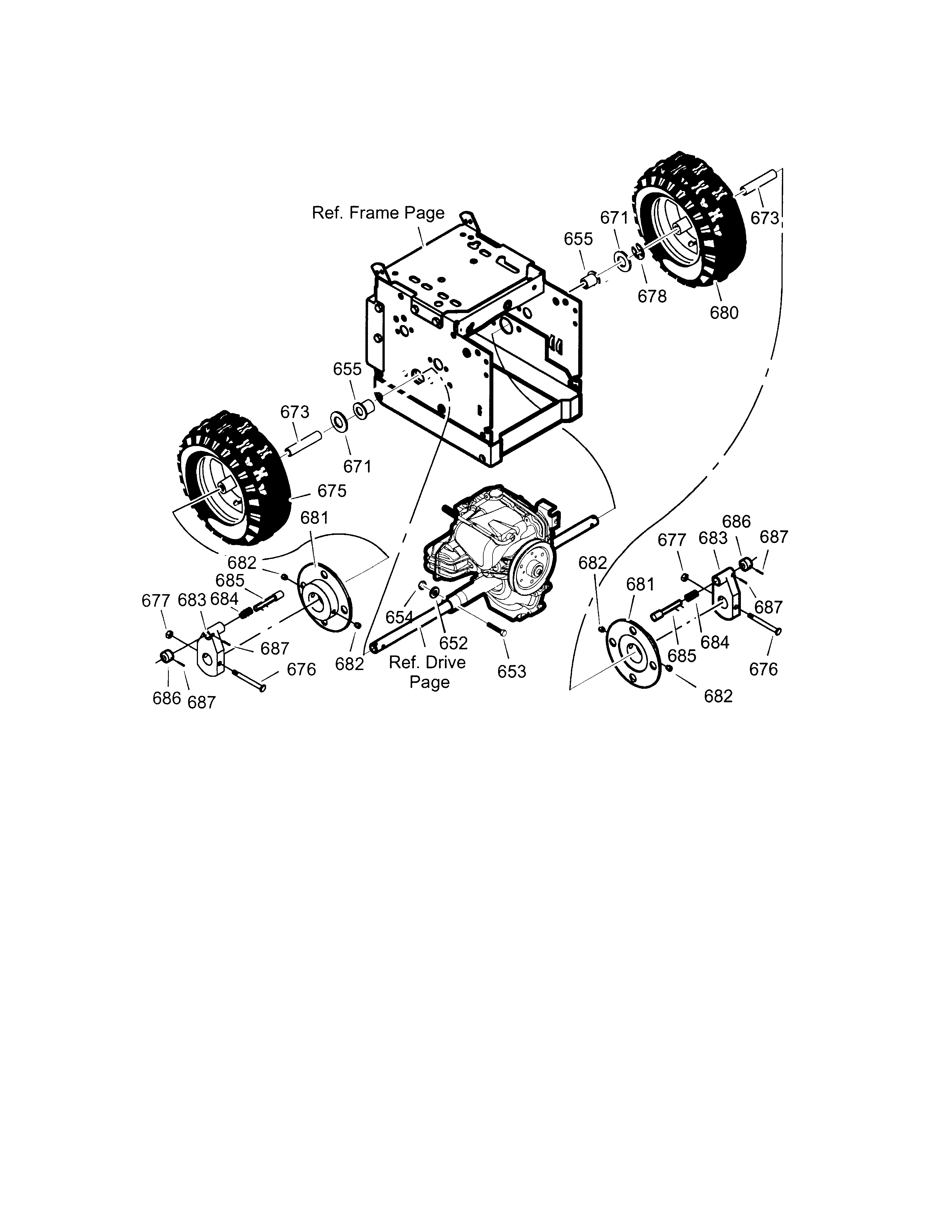 Craftsman 536889250 wheel assembly diagram