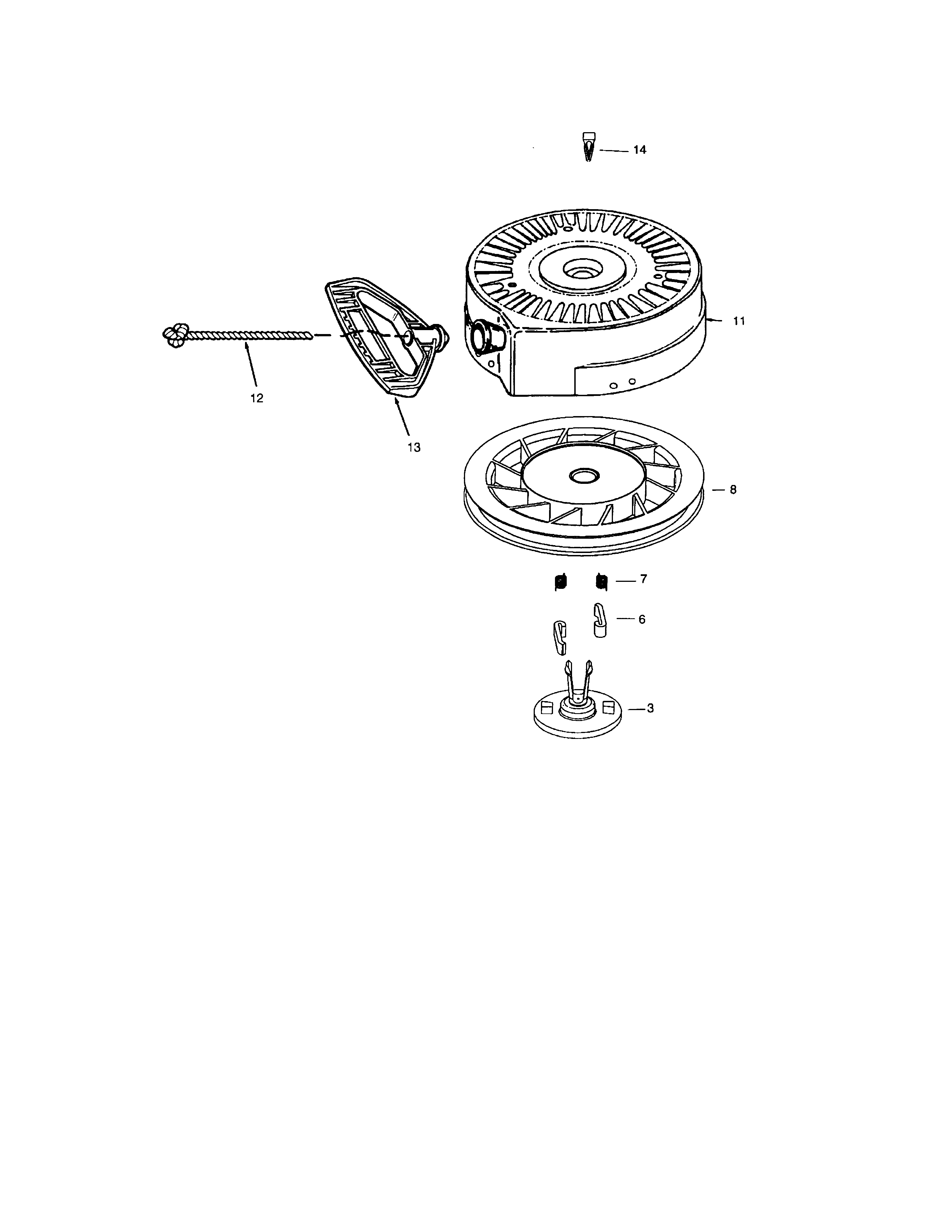Craftsman 143025501 rewind starter diagram