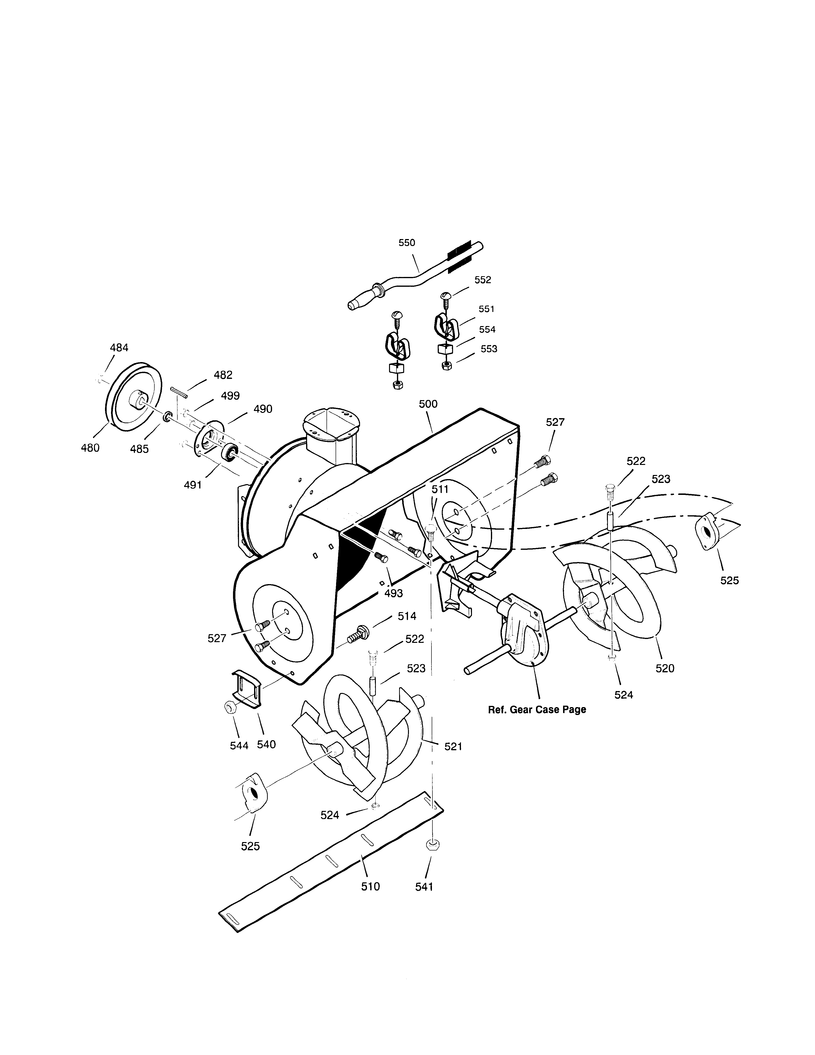 Murray 629108X61D auger housing diagram