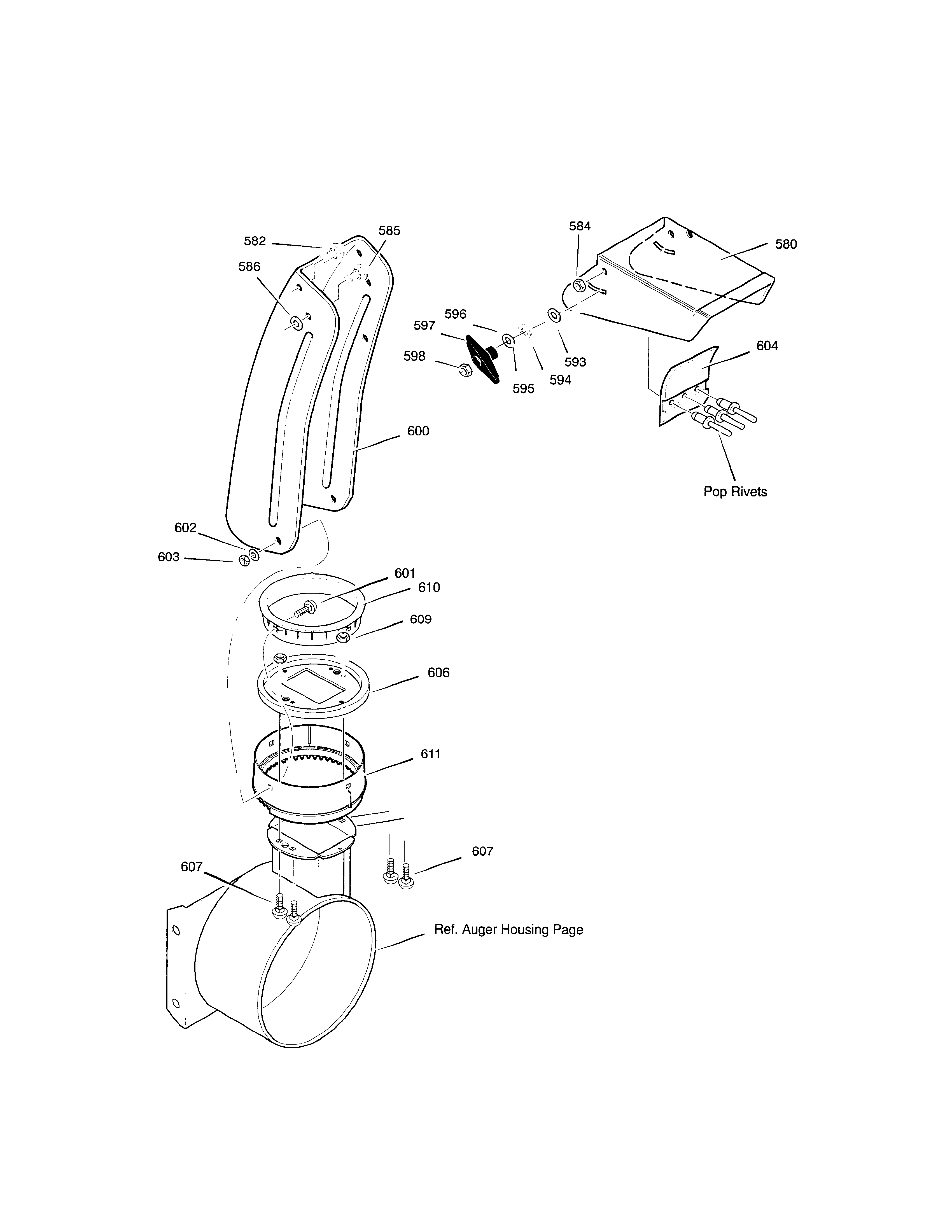 Murray 629108X61D discharge chute diagram