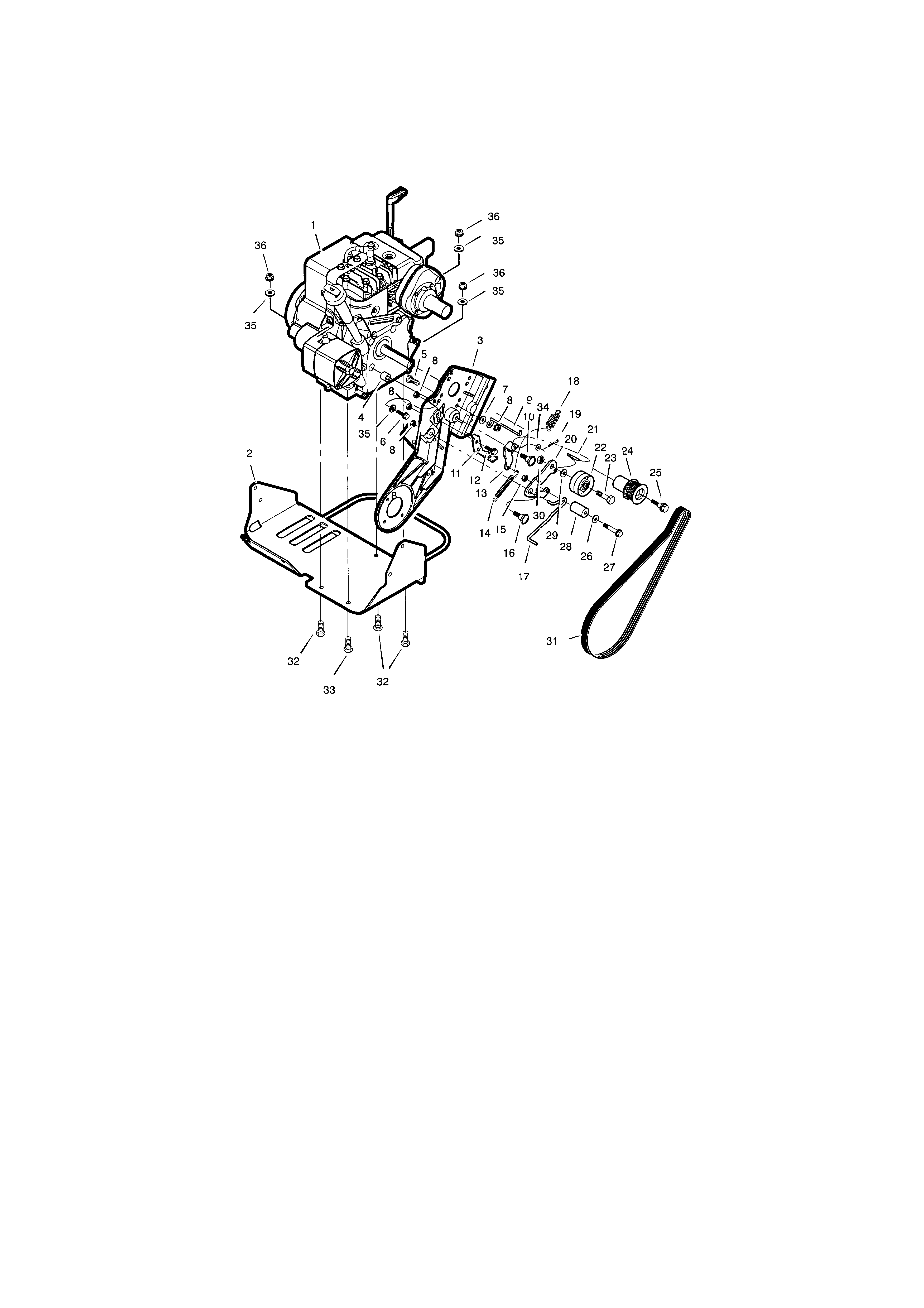 Craftsman 536881500 engine drive assembly diagram