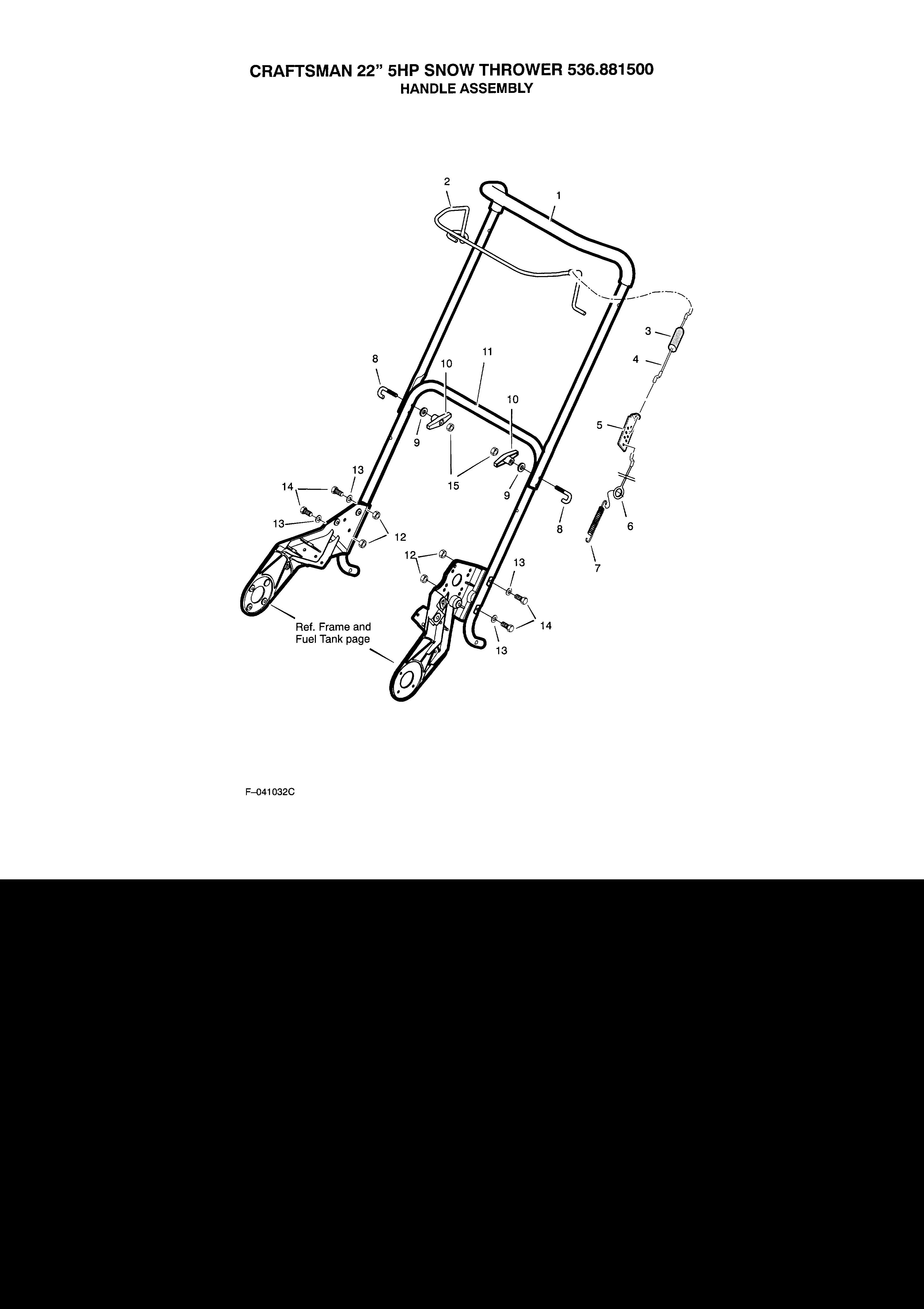 Craftsman 536881500 handle assembly diagram