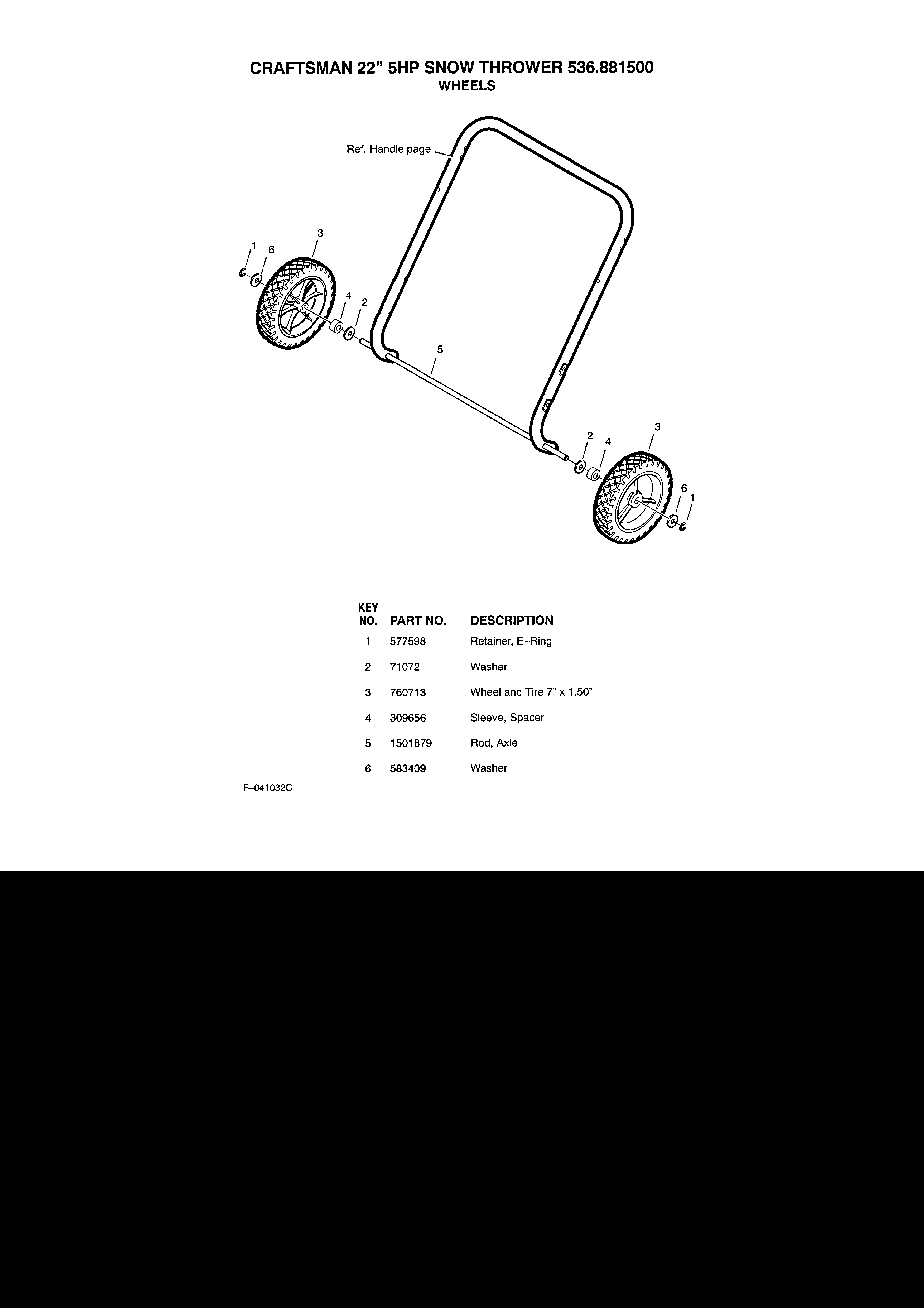 Craftsman 536881500 wheels diagram