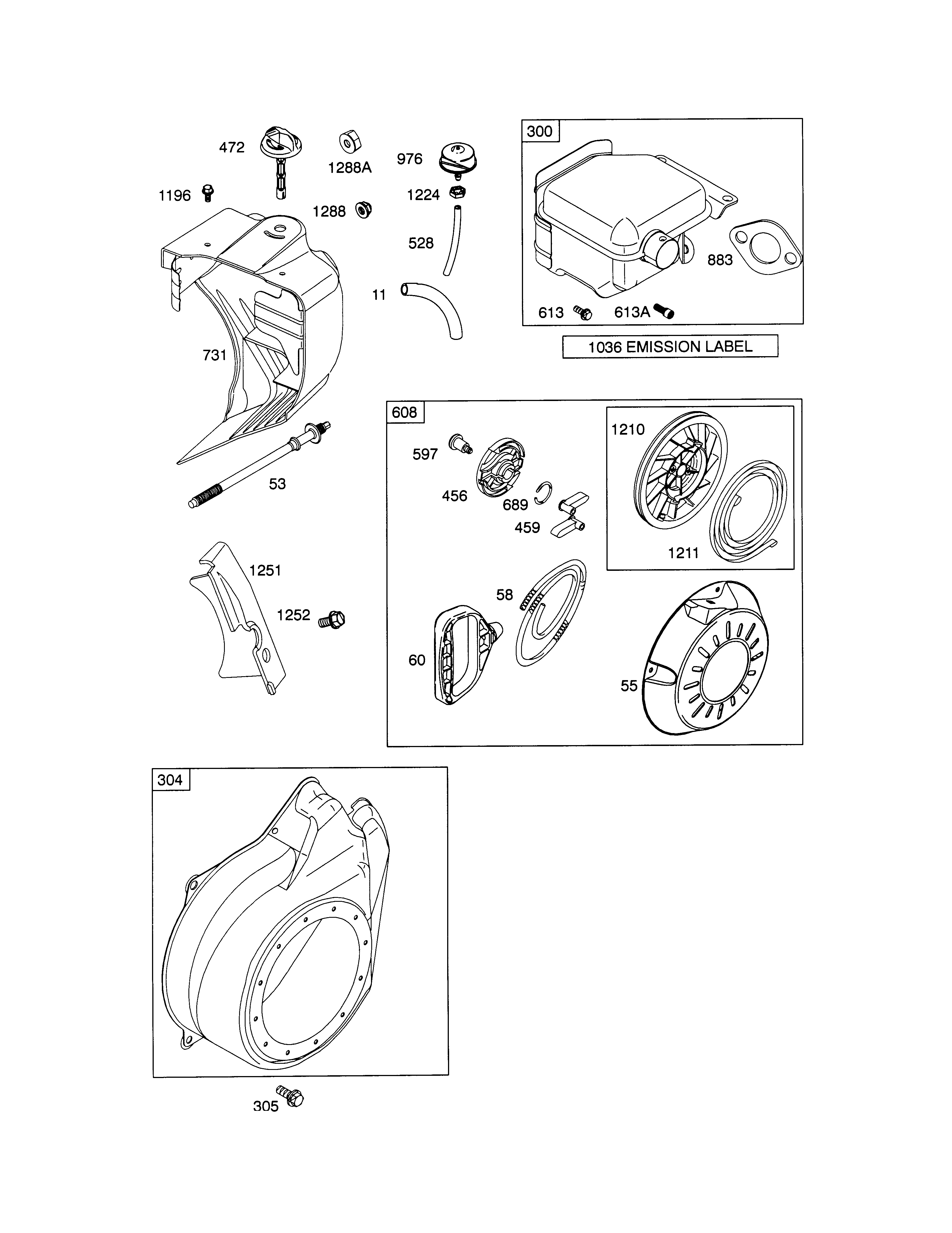 Craftsman 536889250 starter/muffler diagram