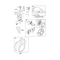 Briggs & Stratton 21A414-0134-E1 starter/muffler diagram