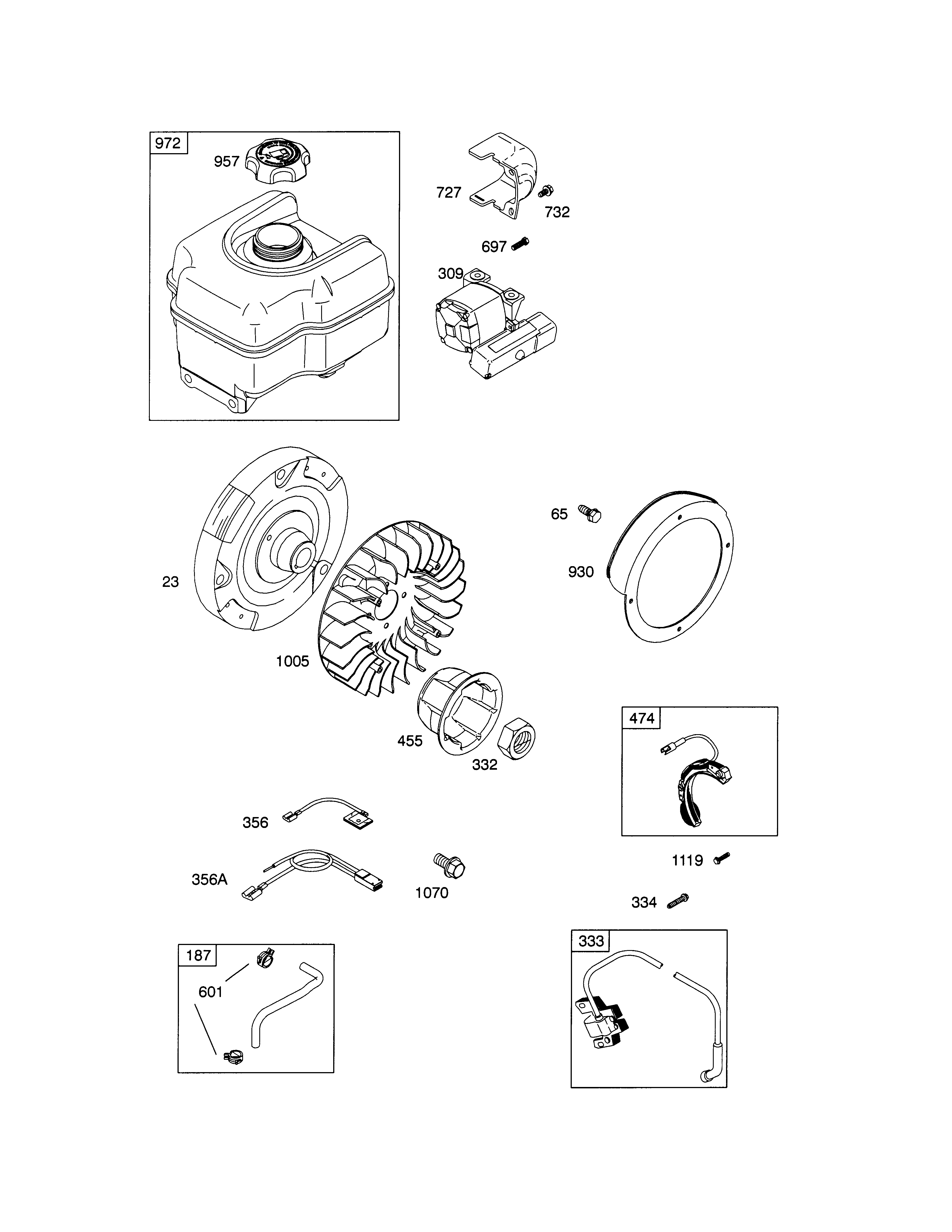 Craftsman 536889250 flywheel/fuel tank diagram