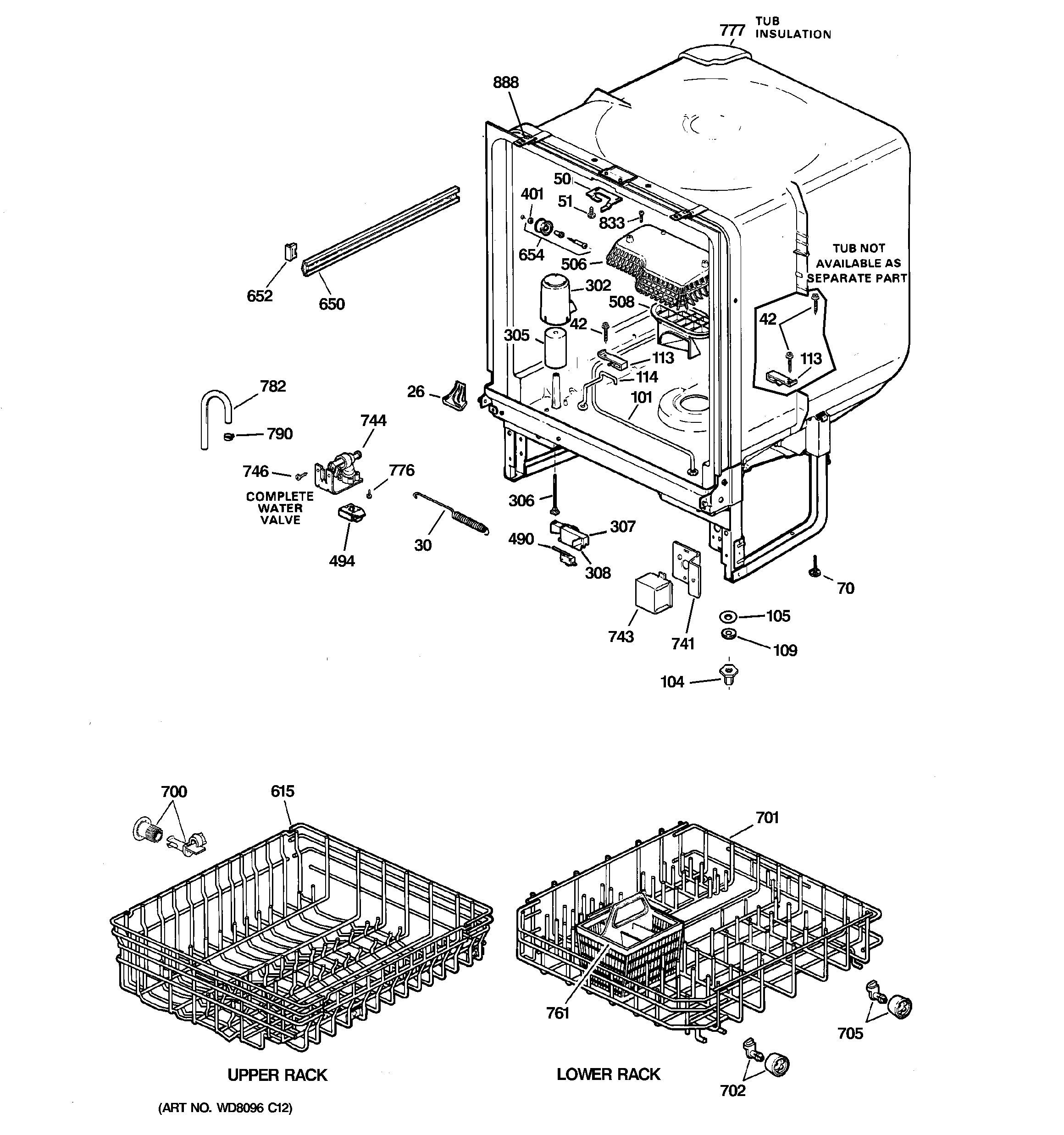 GE GSD2000J01WW body parts diagram