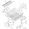 GE PDW8600J03WW upper rack assembly diagram