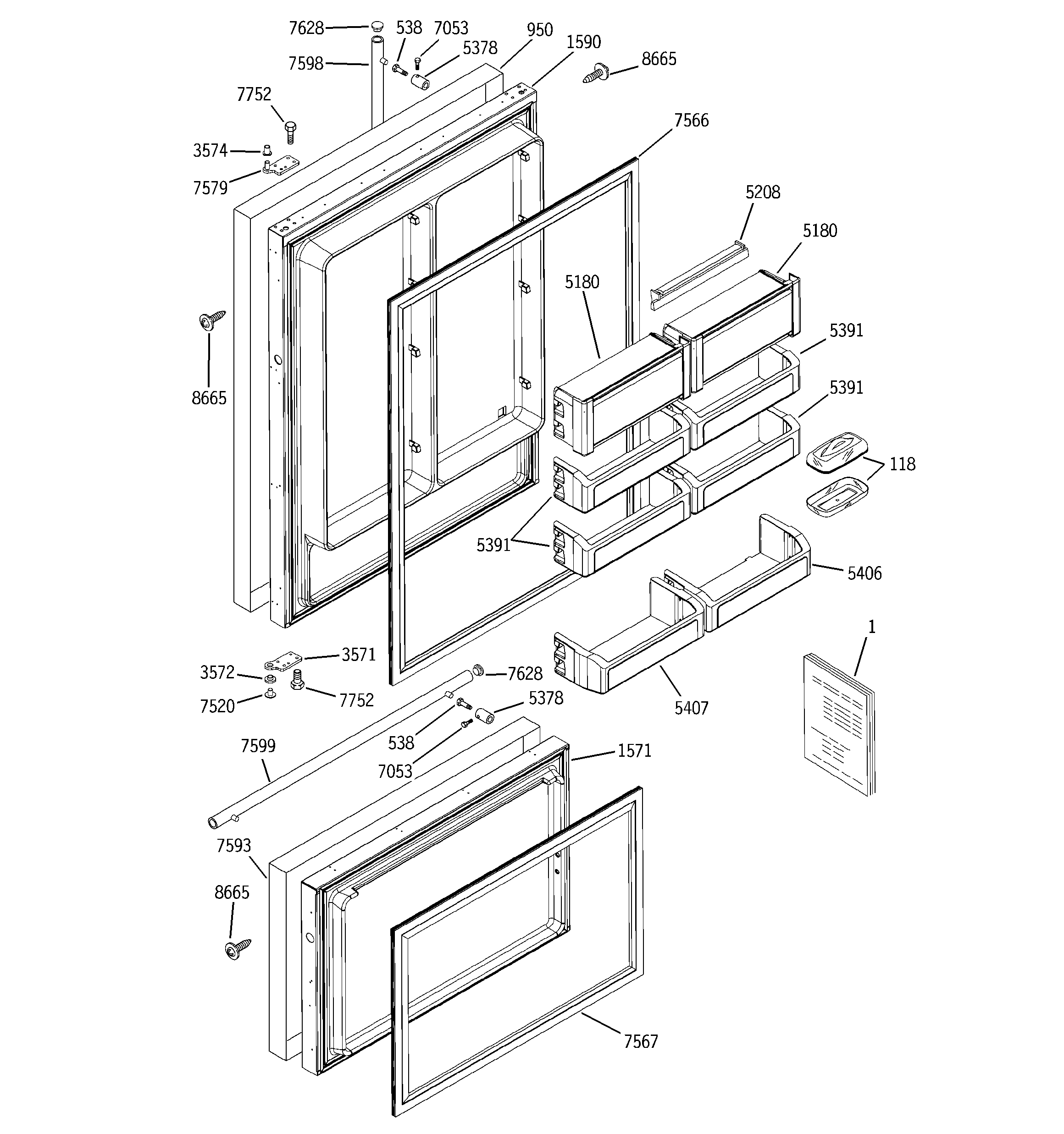 GE ZICS360NRGRH doors diagram