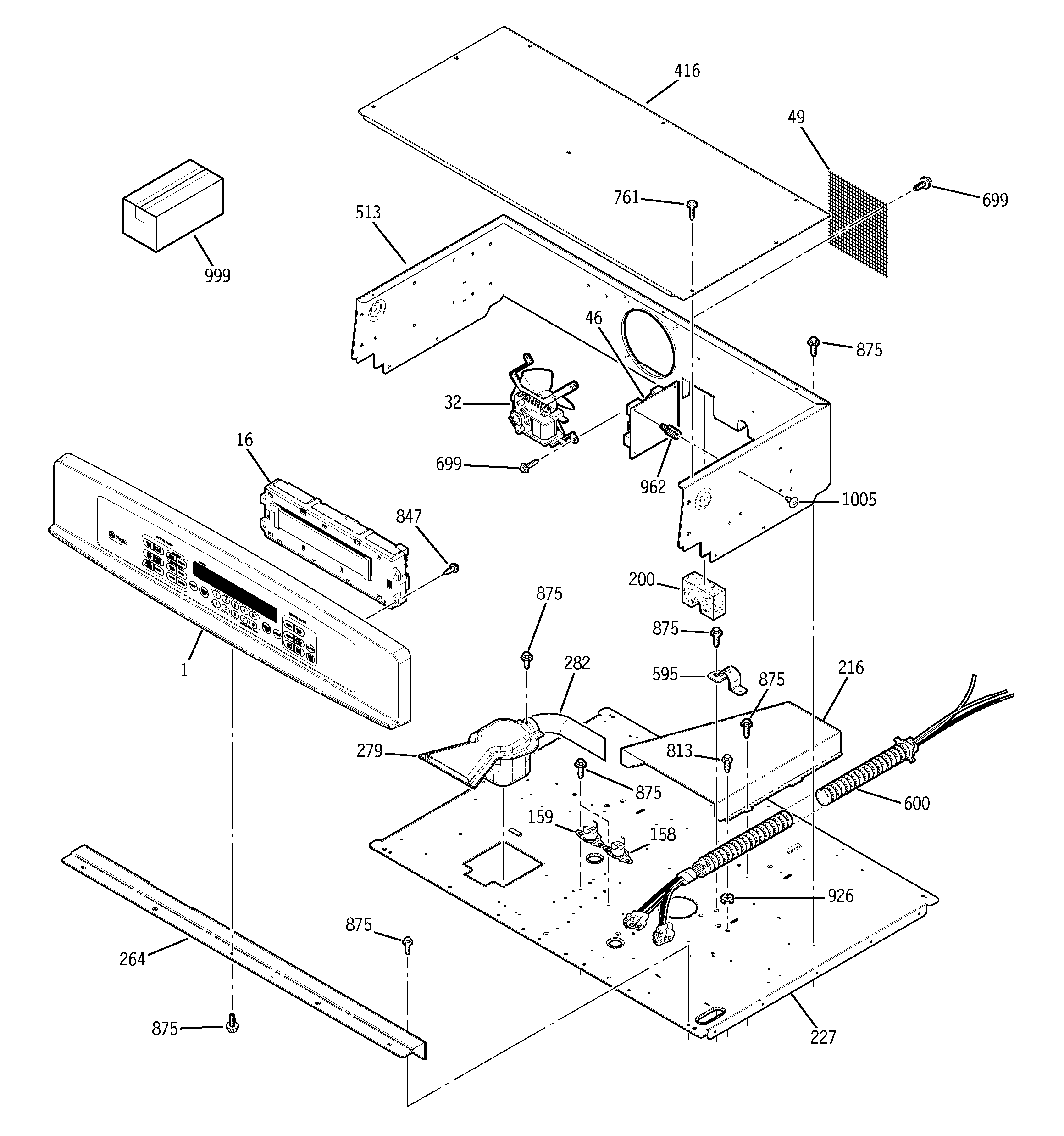 GE JT952BF4BB control panel diagram