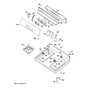 GE JGBP28TEL1WW control panel & cooktop diagram