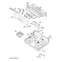 GE JGBP29WEL1WW control panel & cooktop diagram