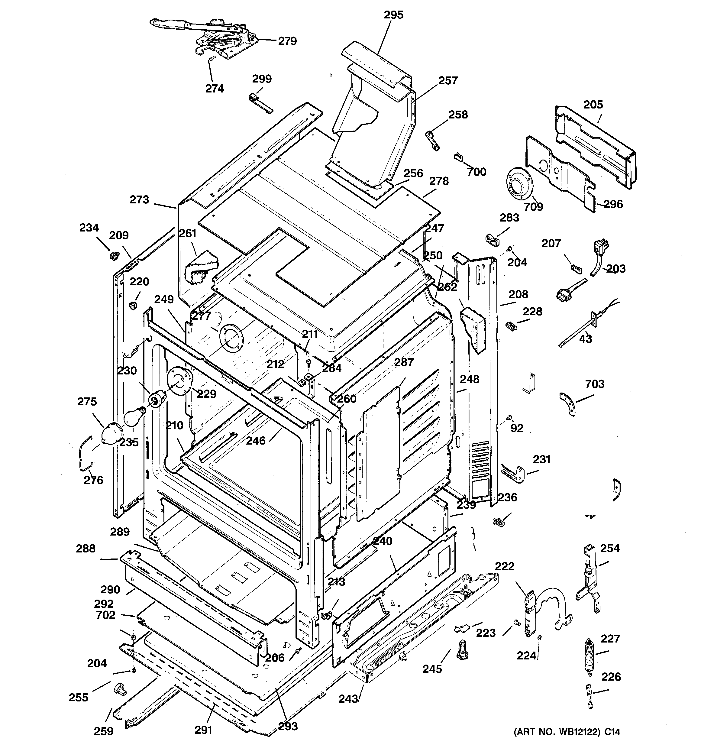 GE JGBP29MEL1BS body parts diagram