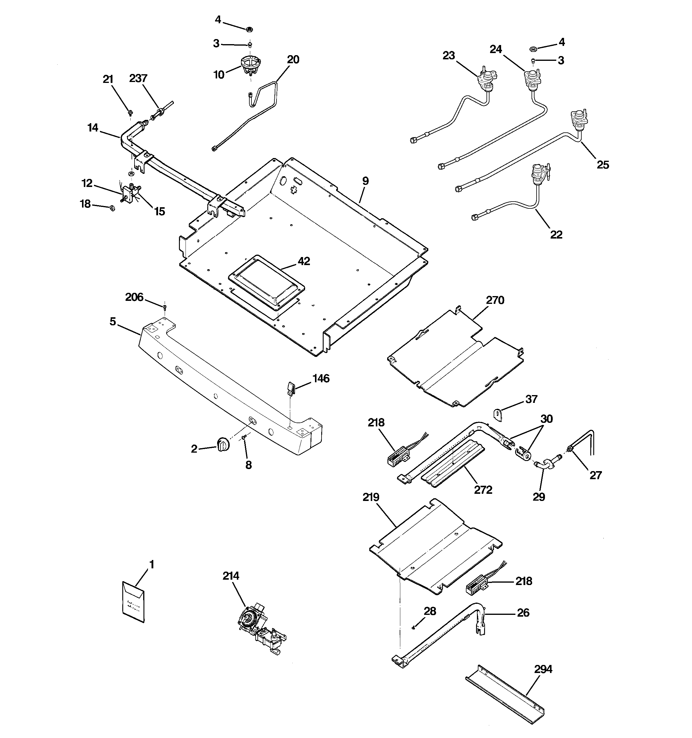 GE JGBP88WEL1WW gas & burner parts diagram