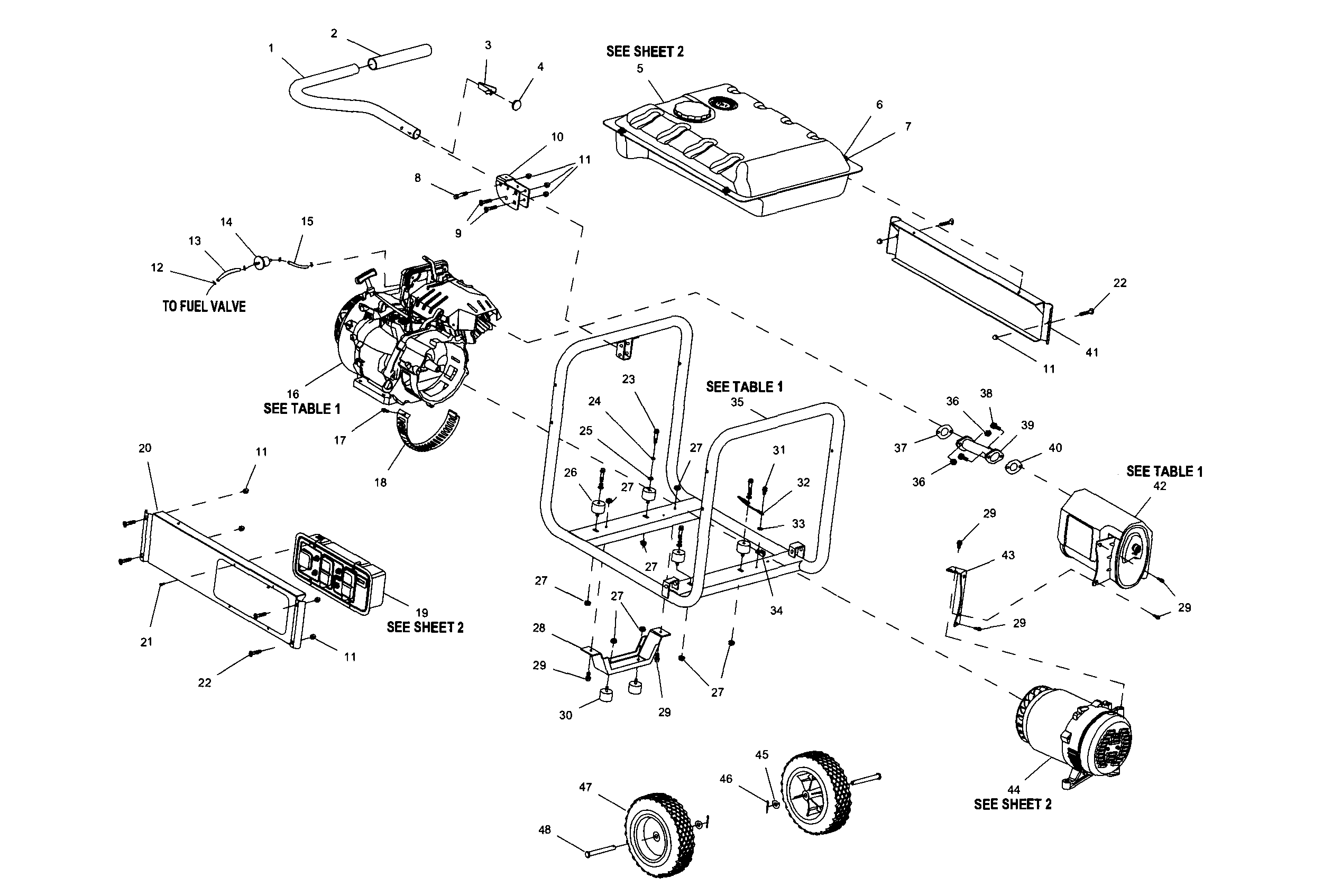Generac 005939-0 main assy diagram