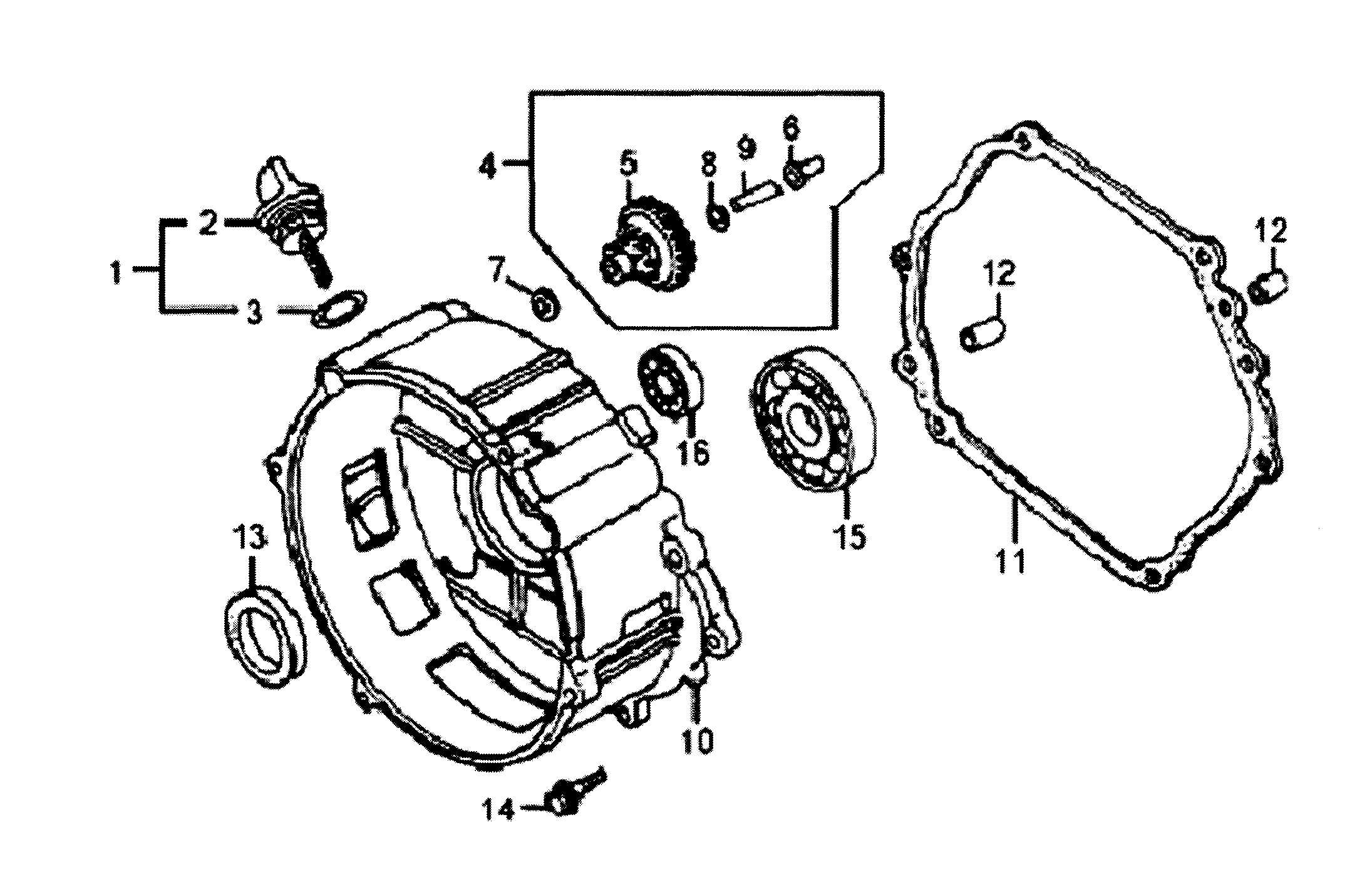 Generac 005939-0 crankcase cover diagram
