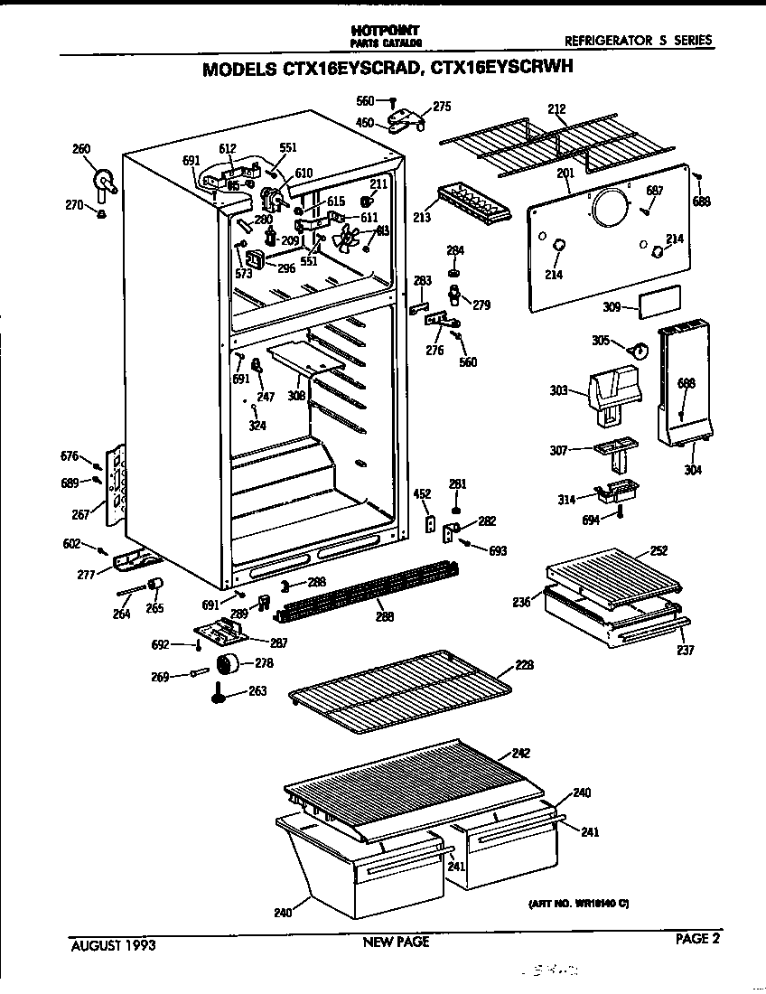 Hotpoint CTX16EYSCRWH cabinet parts diagram