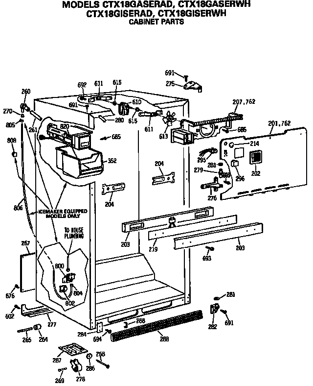 Hotpoint CTX18GASERWH cabinet diagram