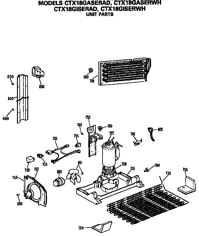 Hotpoint CTX18GASERWH unit parts diagram