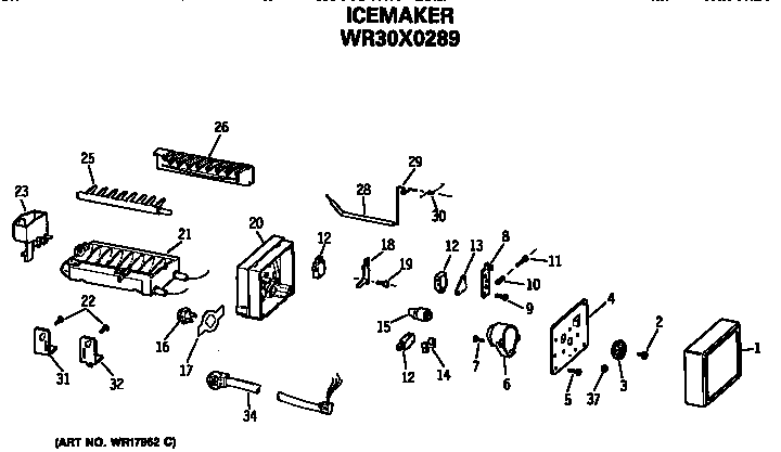Hotpoint CTX18GASERWH icemaker diagram
