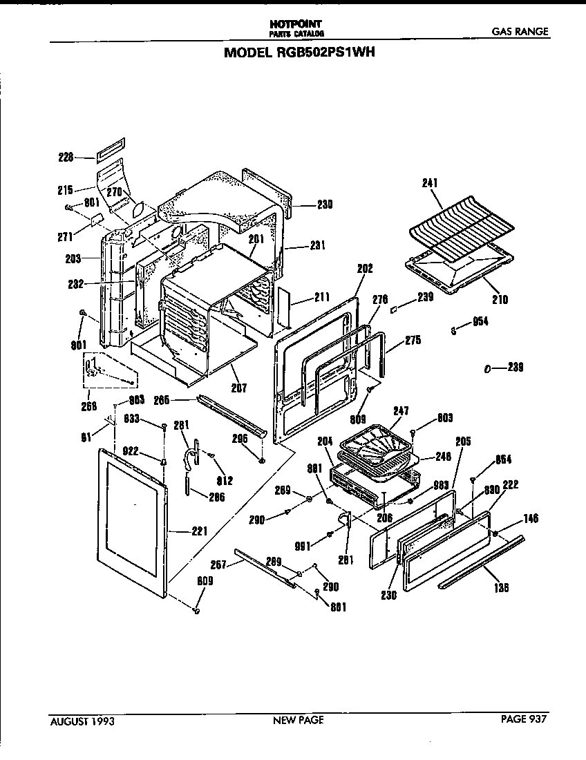 Hotpoint RGB502PS1WH oven diagram