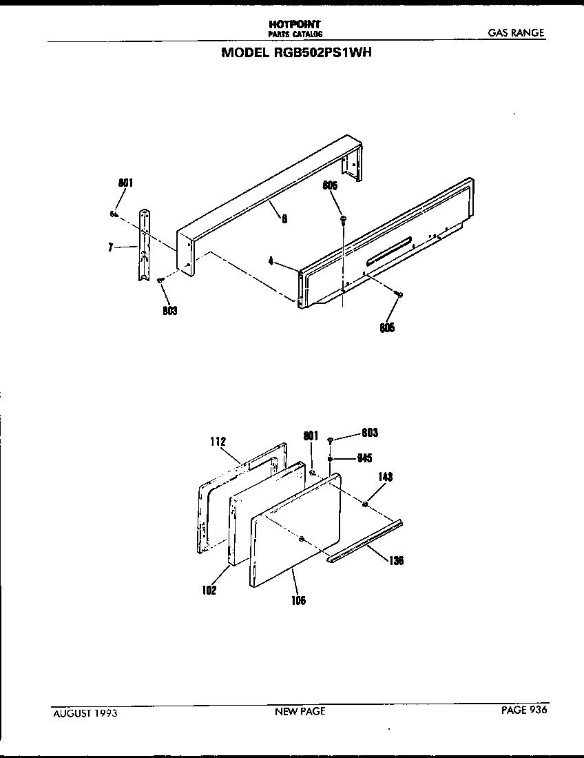 Hotpoint RGB502PS1WH door diagram