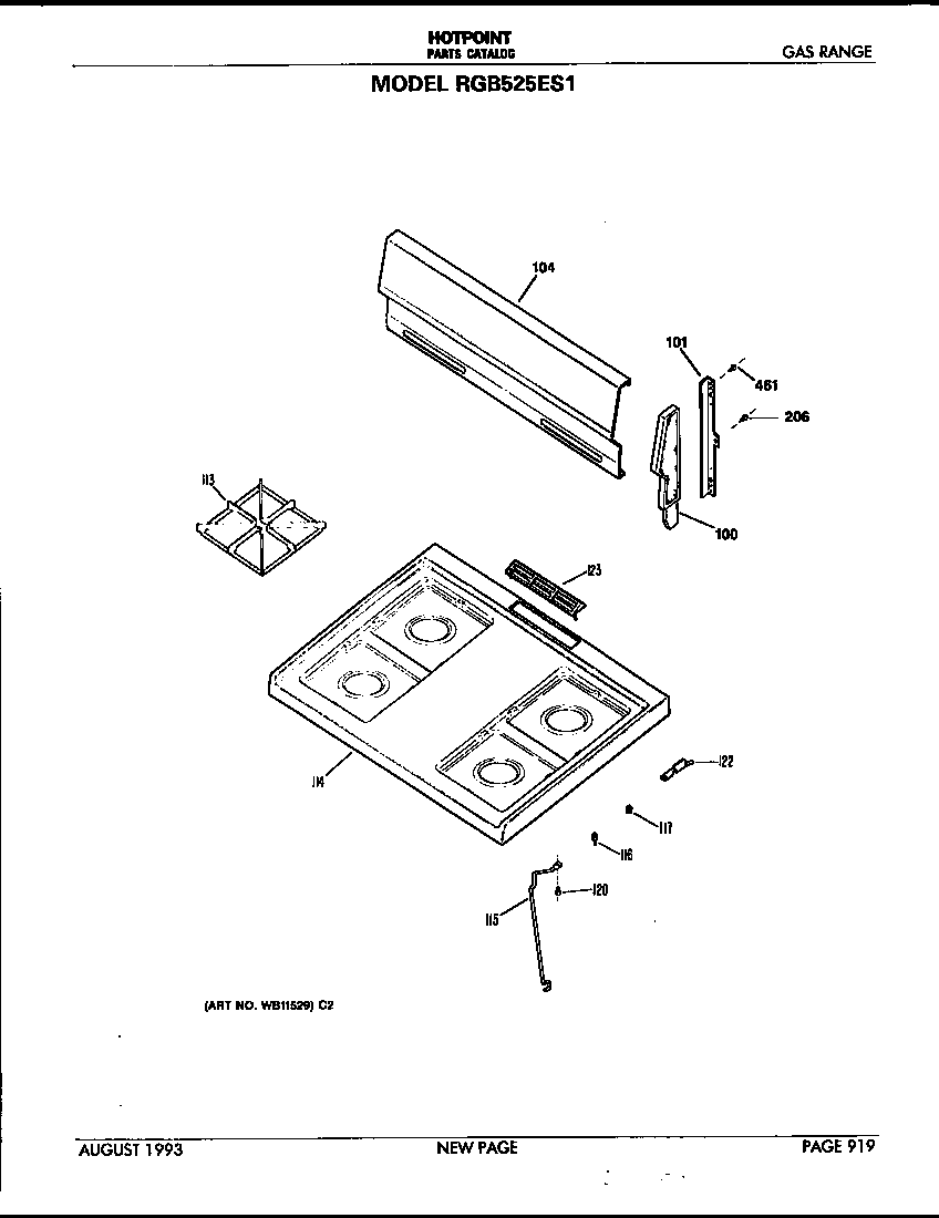 Hotpoint RGB525ES1 cooktop diagram