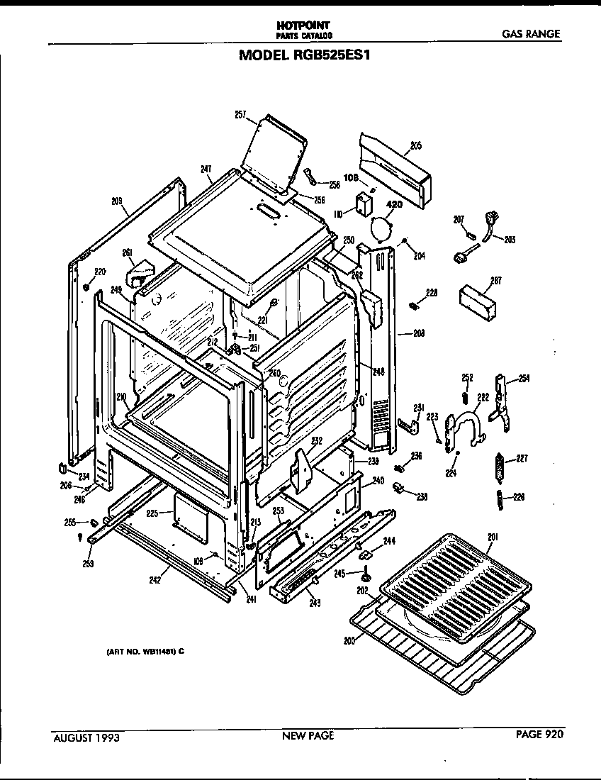 Hotpoint RGB525ES1 oven diagram