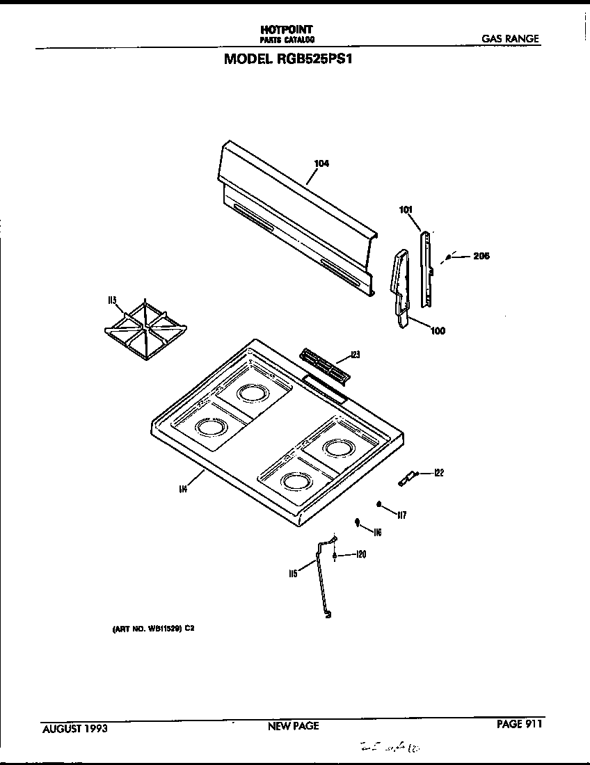 Hotpoint RGB525PS1 cooktop diagram