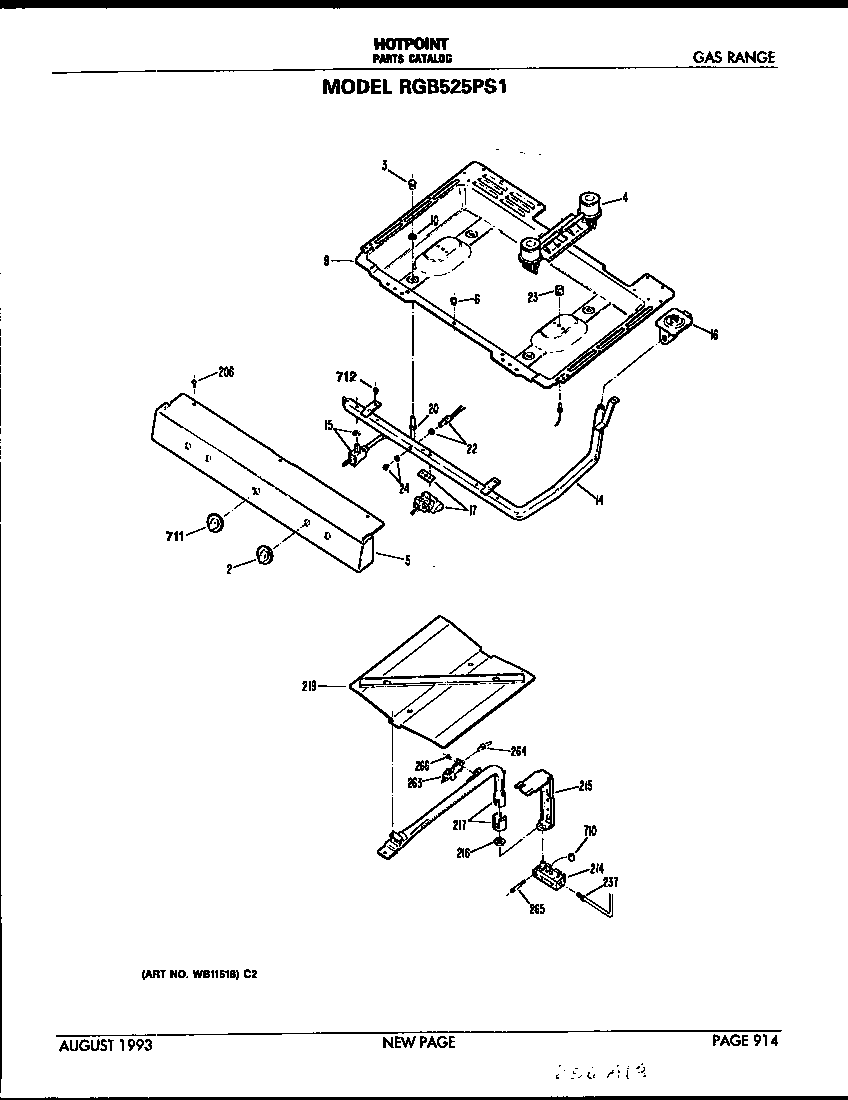 Hotpoint RGB525PS1 burner section diagram