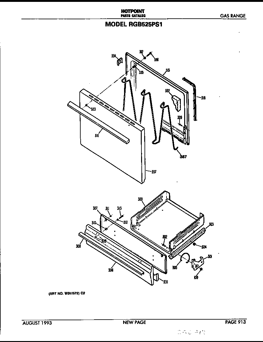 Hotpoint RGB525PS1 door diagram