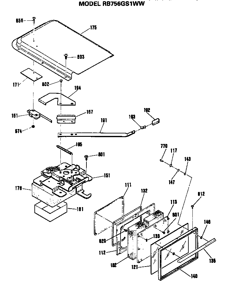 Hotpoint RB756GS1WW door diagram