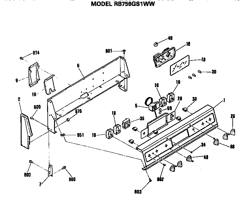 Hotpoint RB756GS1WW control diagram