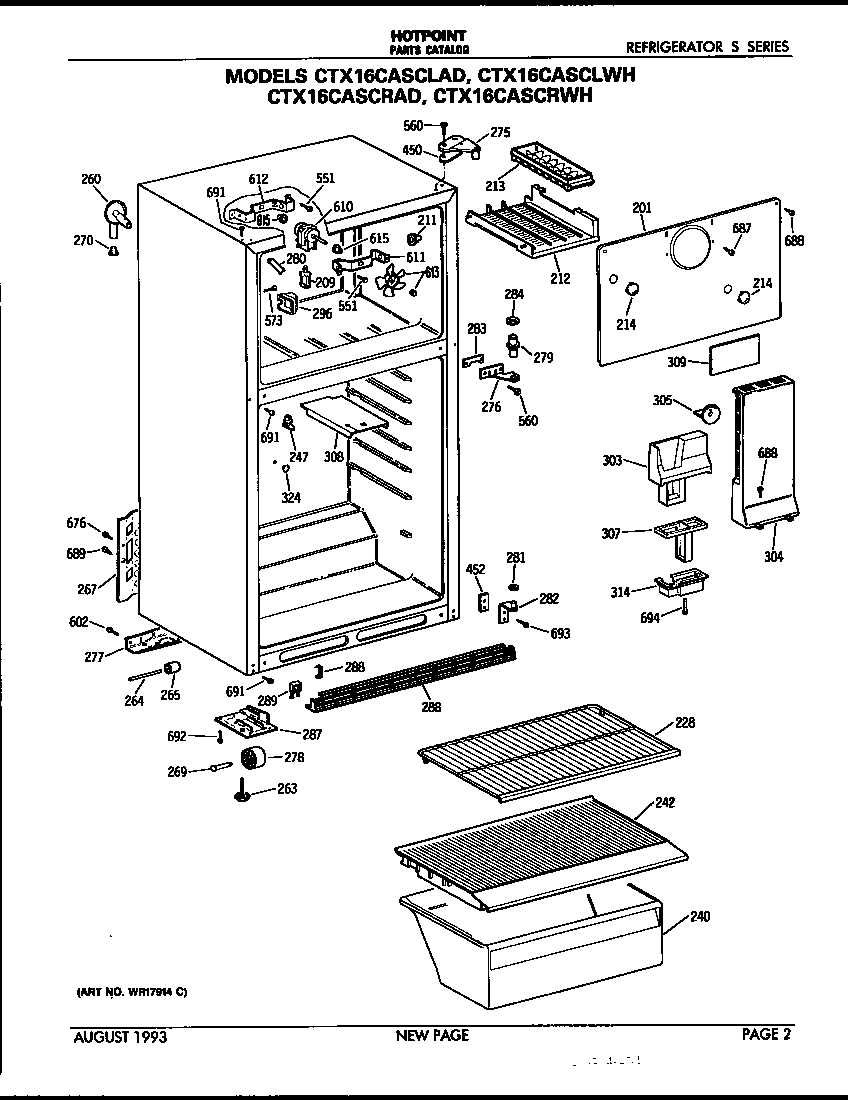 Hotpoint CTX16CASCLAD cabinet parts diagram