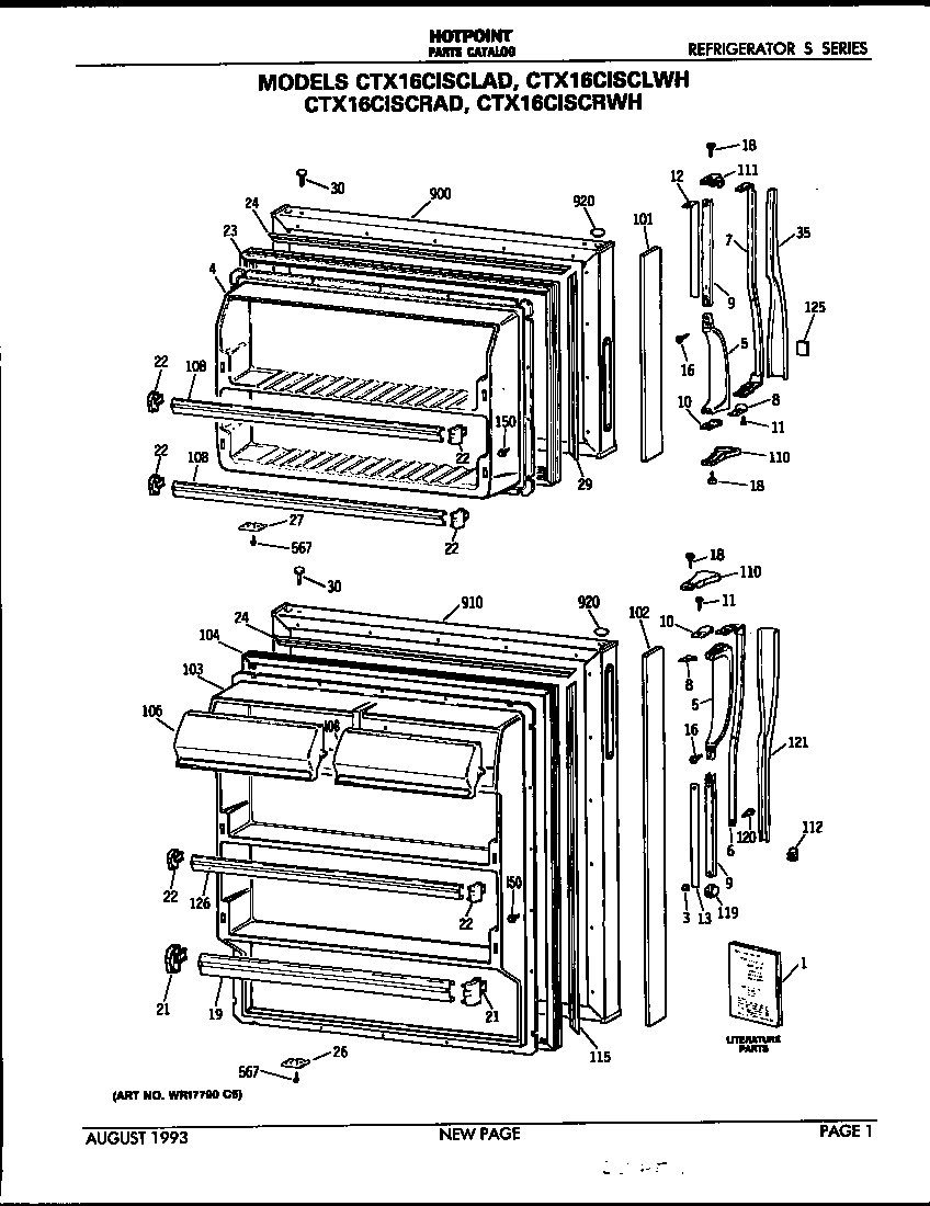 Hotpoint CTX16CISCLAD doors diagram