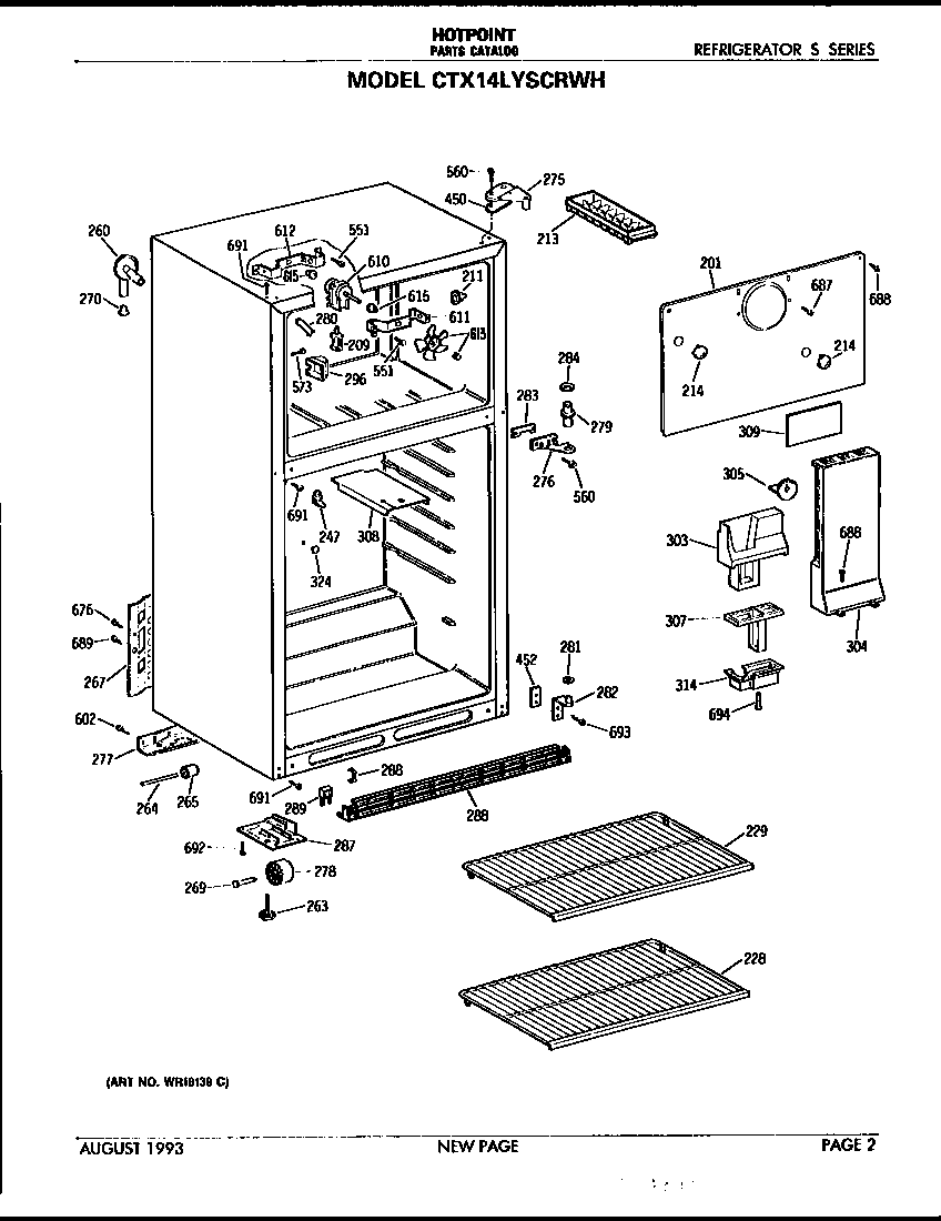 Hotpoint CTX14LYSCRWH cabinet parts diagram