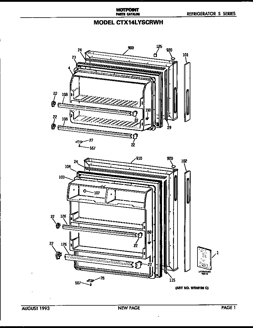 Hotpoint CTX14LYSCRWH doors diagram