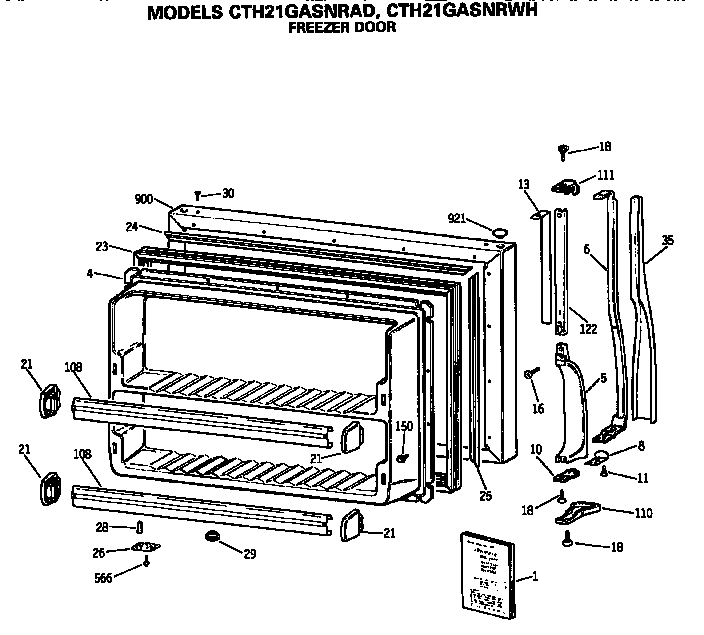 Hotpoint CTH21GASNRAD freezer door diagram