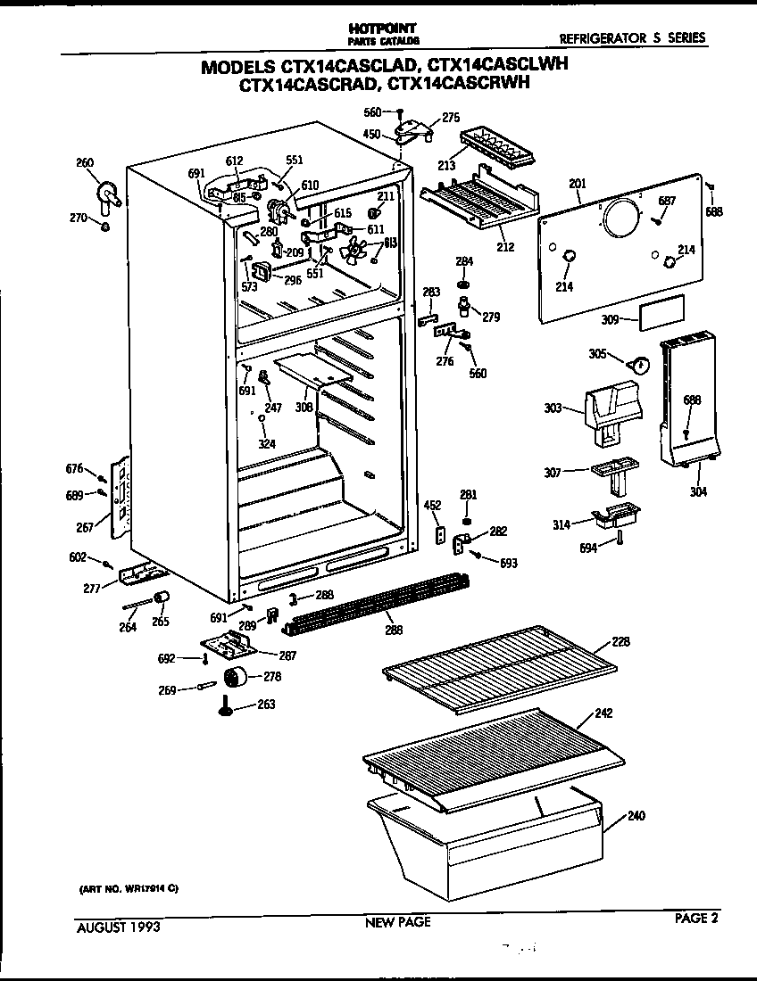 Hotpoint CTX14CASCRAD cabinet parts diagram