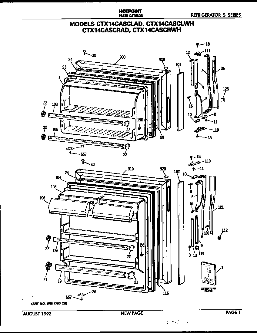 Hotpoint CTX14CASCRAD doors diagram